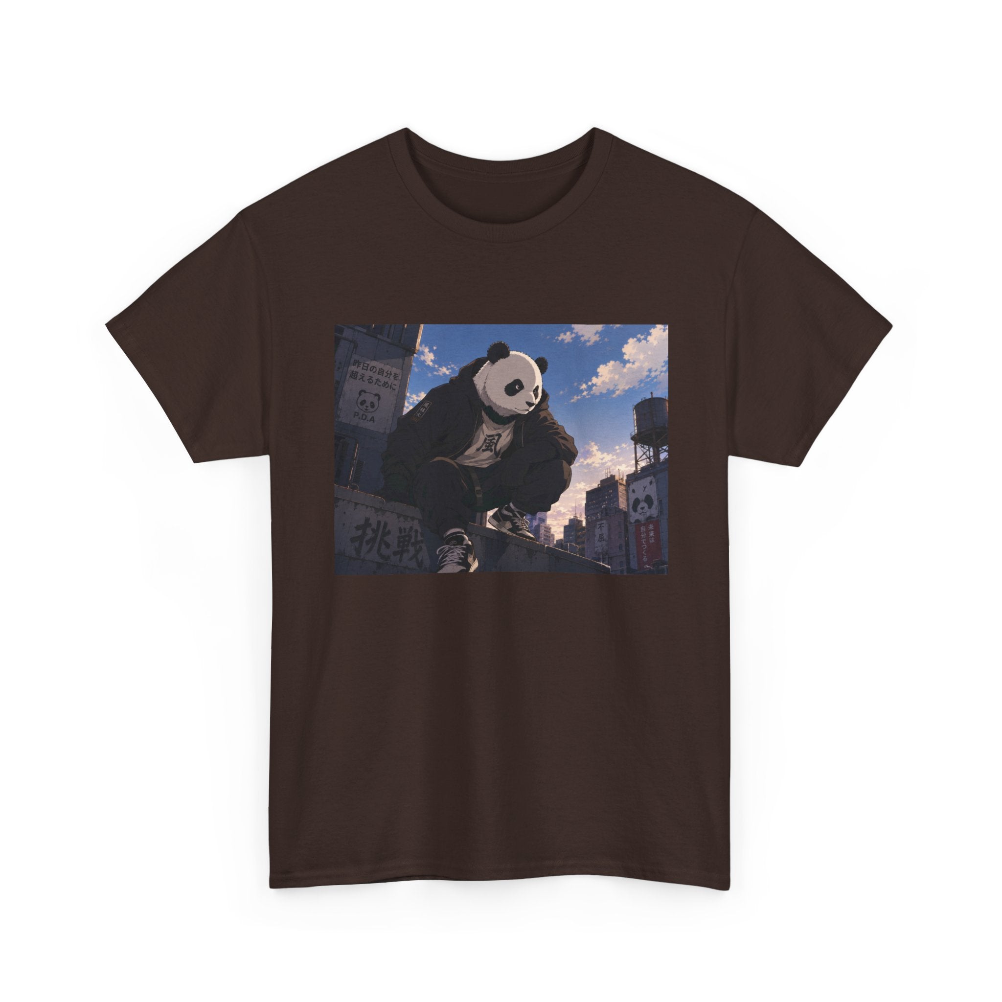 Giant Panda Cityscape Tee – Cute Urban Animal Graphic T-Shirt - Adult