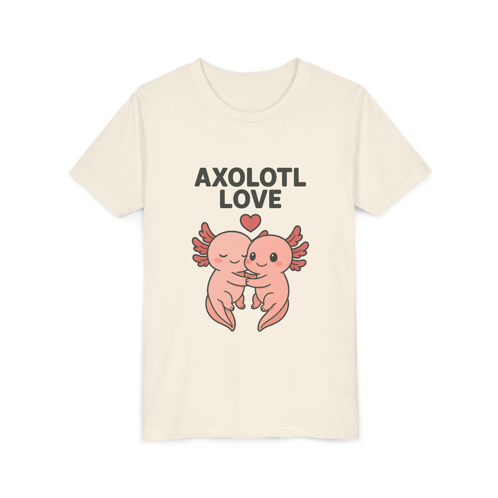Axolotl Love Youth Tee – Cute Hugging Axolotl Salamander Kids Shirt - Kids