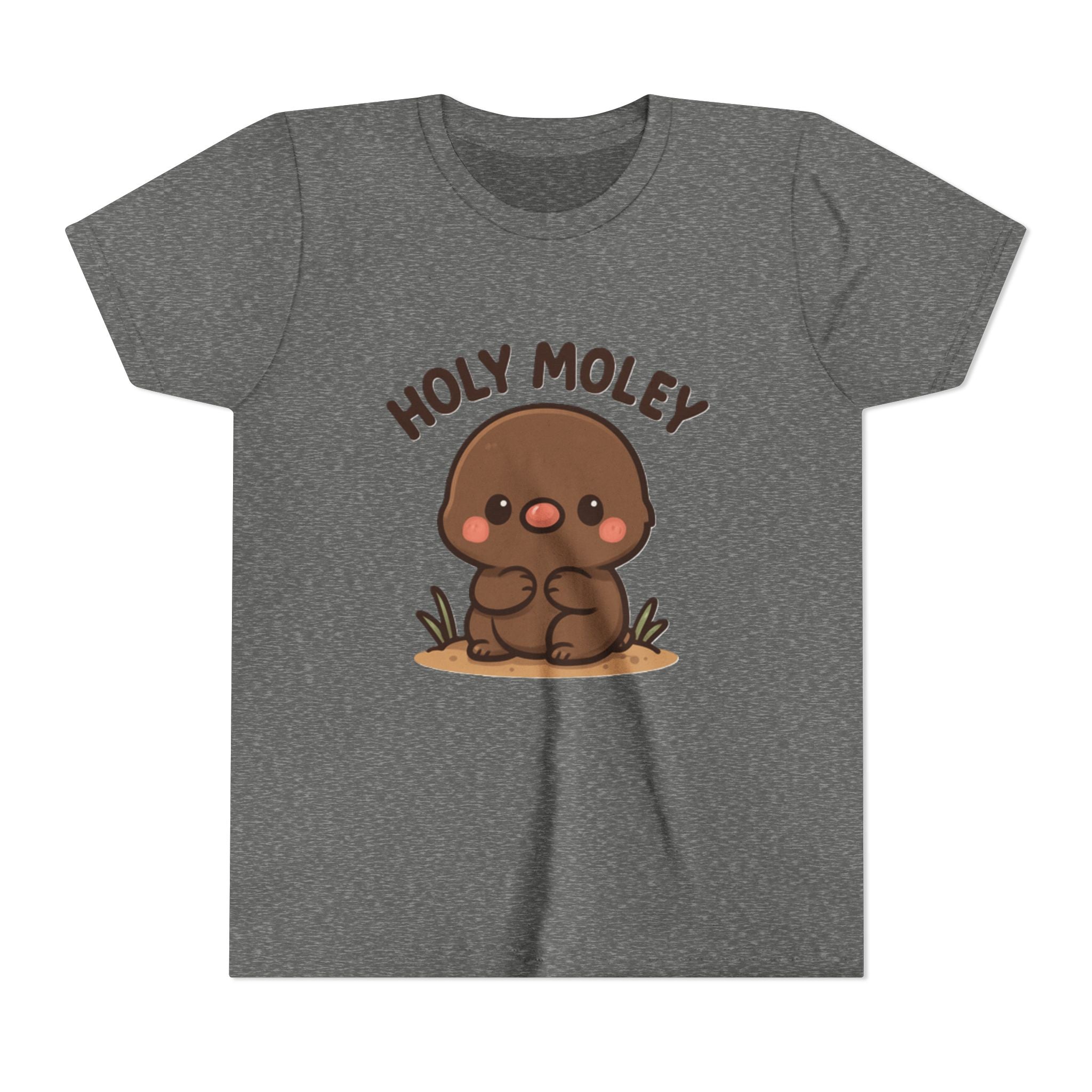 Holy Moley Kids Tee — Cute Cartoon Mole Youth Short Sleeve Shirt