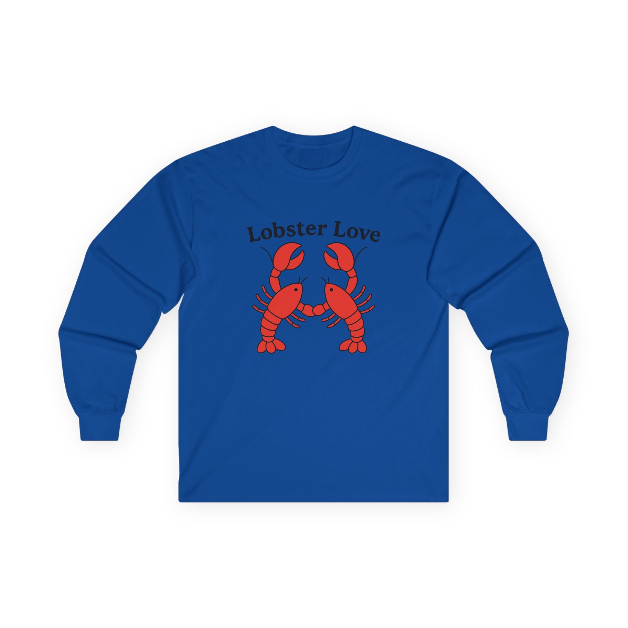 Lobster Love Long Sleeve Tee — Cute Lobster Couple Graphic Shirt - Adult