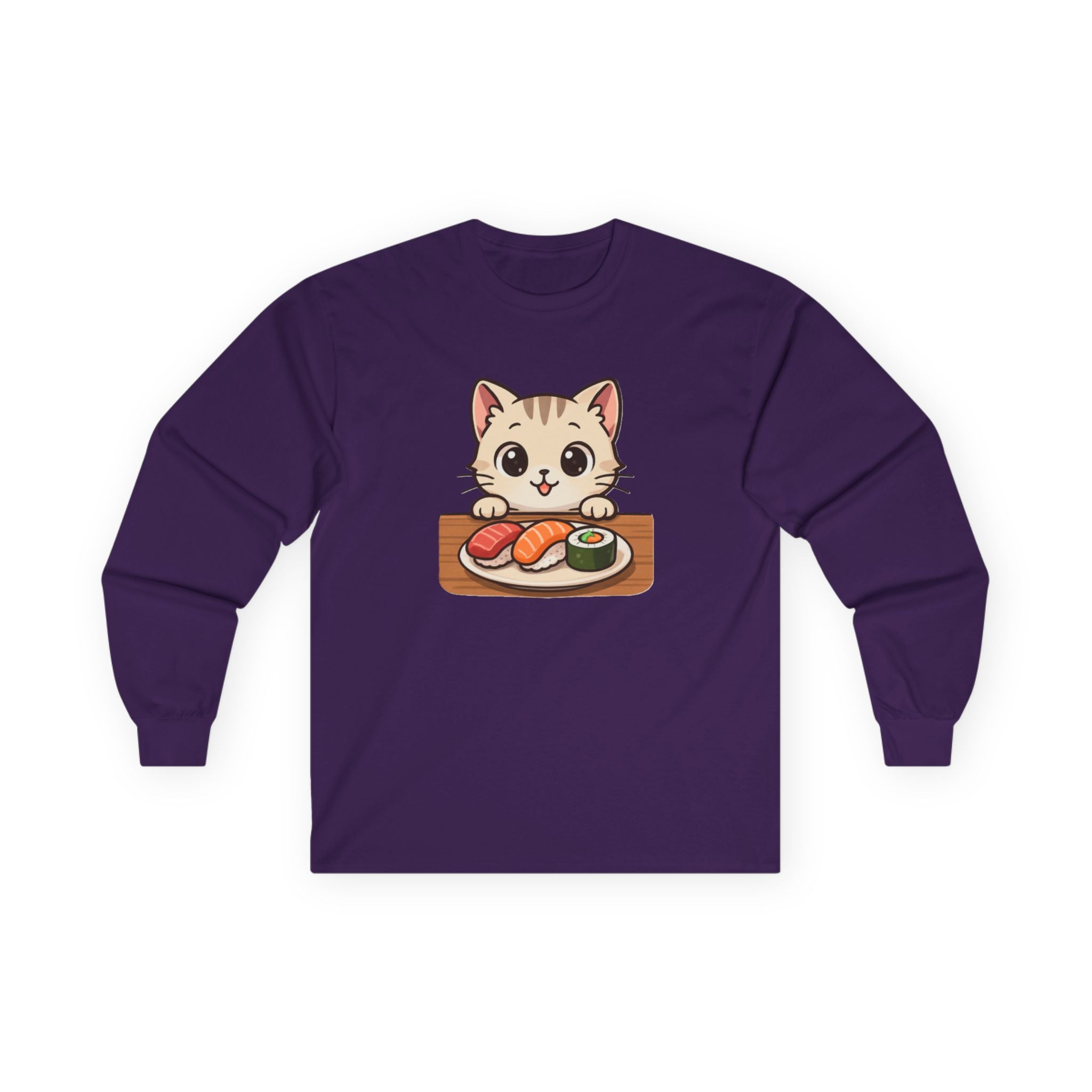 Cat Sushi Lover Long Sleeve Tee - Adult