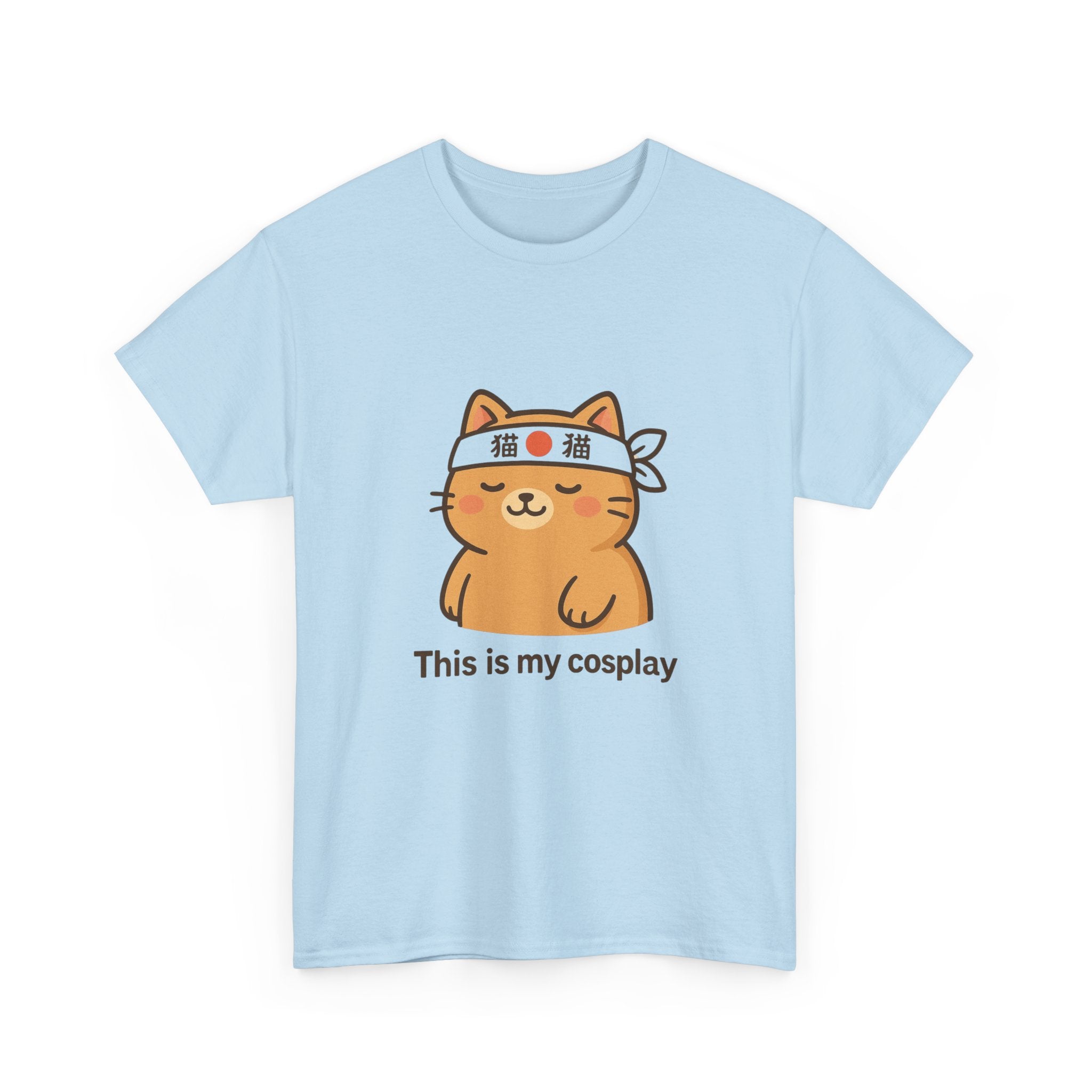 Cat Cosplay T‑Shirt — Cute Kawaii Cat Wearing Hachimaki "This is my cosplay" - Adult