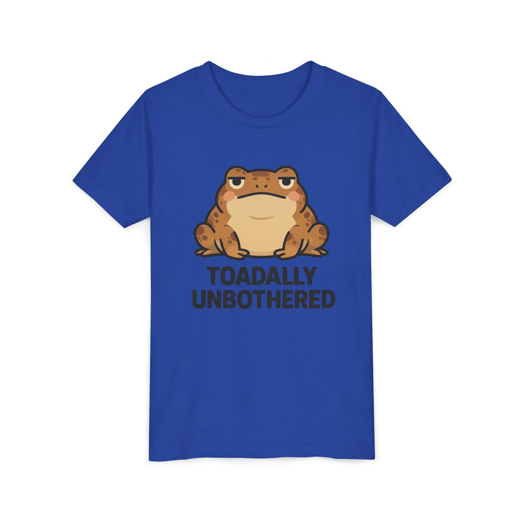 Youth Tee — 'Toadally Unbothered' Cute Frog Graphic Shirt for Kids