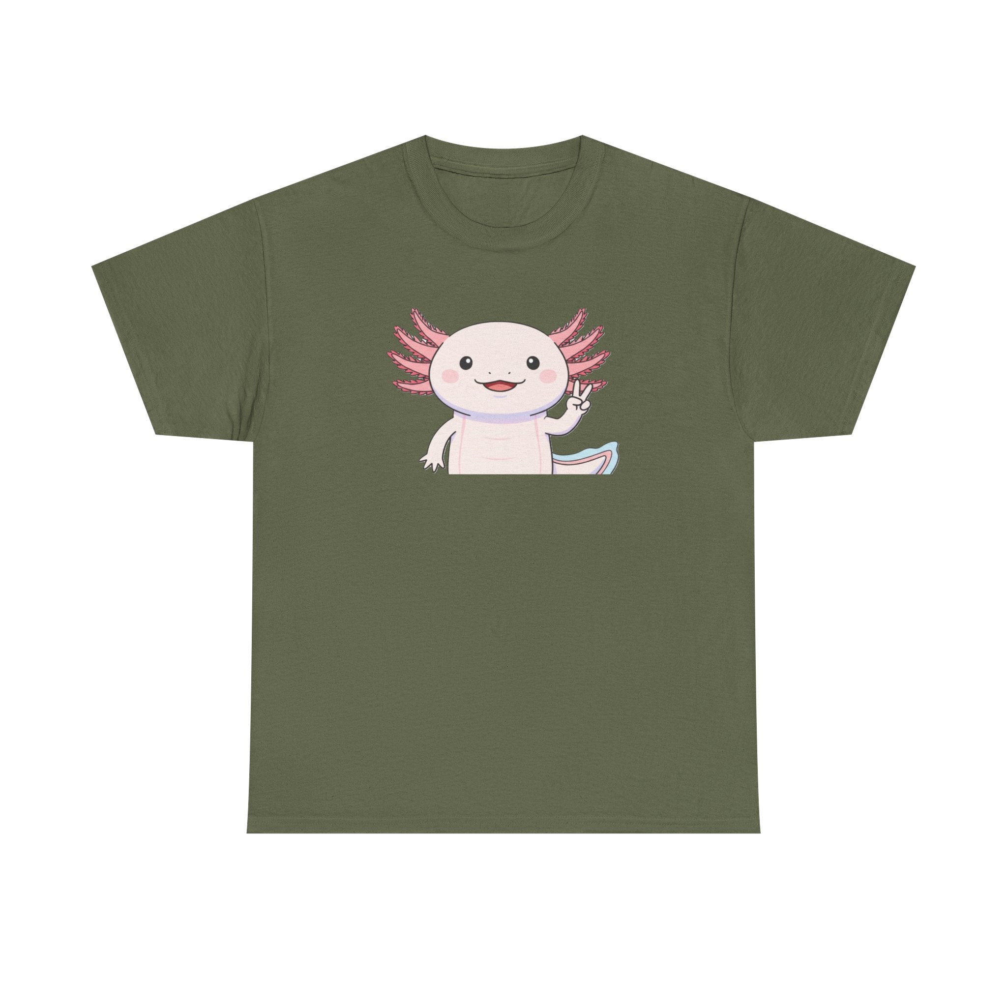 Axolotl Cute Cartoon T‑Shirt — Adorable Pink Axolotl Graphic Tee - Adult