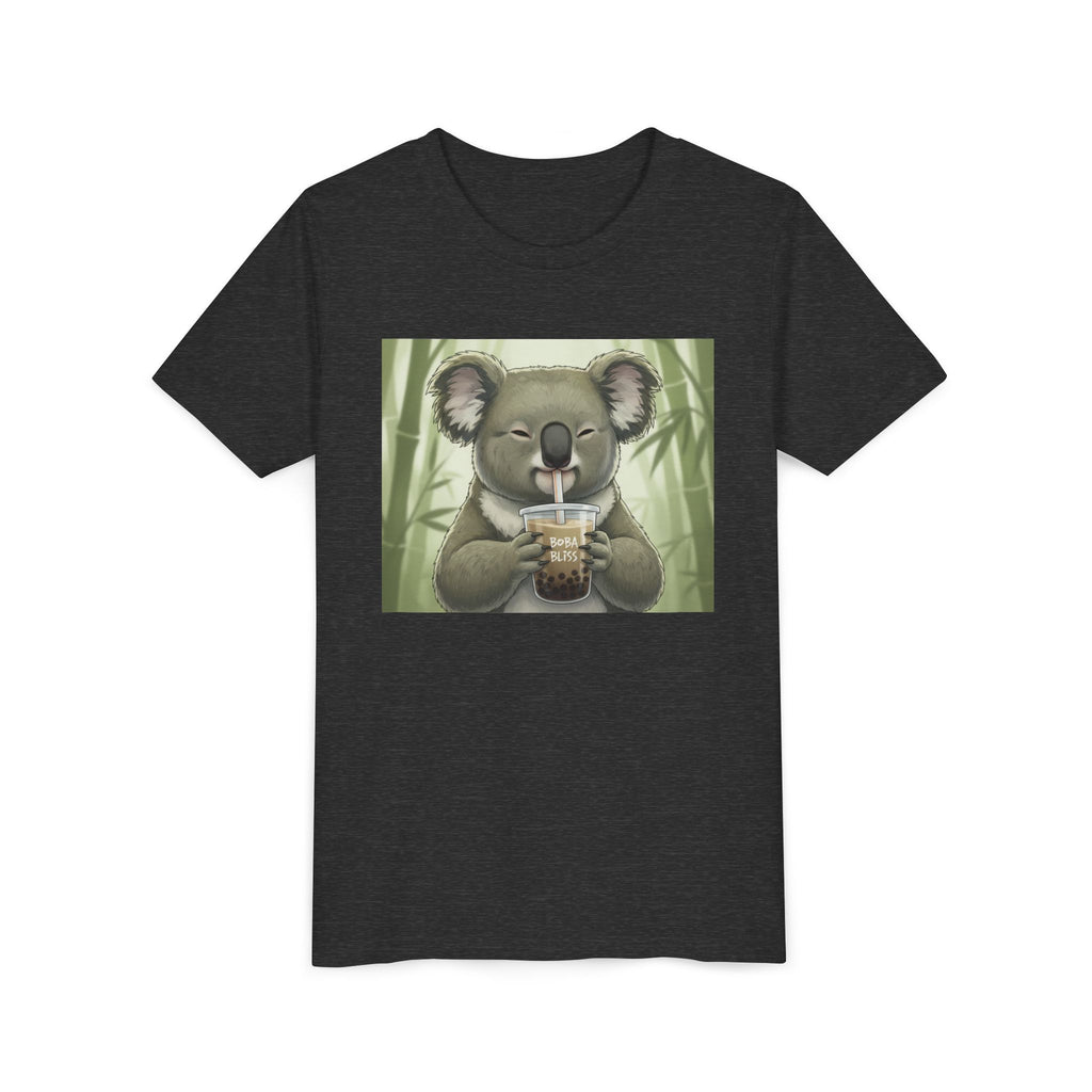 Kids Koala Boba Tea Time T‑Shirt — Cute Koala Drinking Bubble Tea Youth Tee - Kids