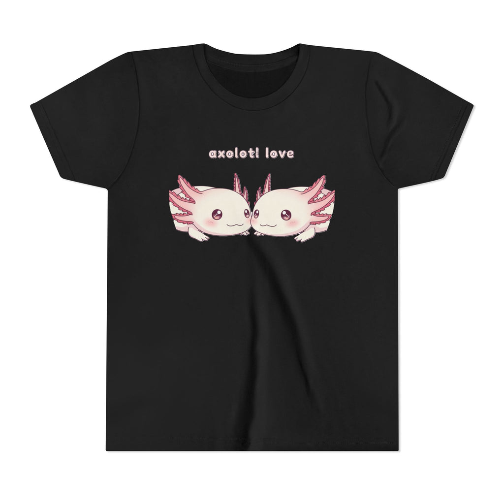Youth Tee — 'Axolotl Love' Cute Kissing Axolotl Salamander Kids Shirt - Kids