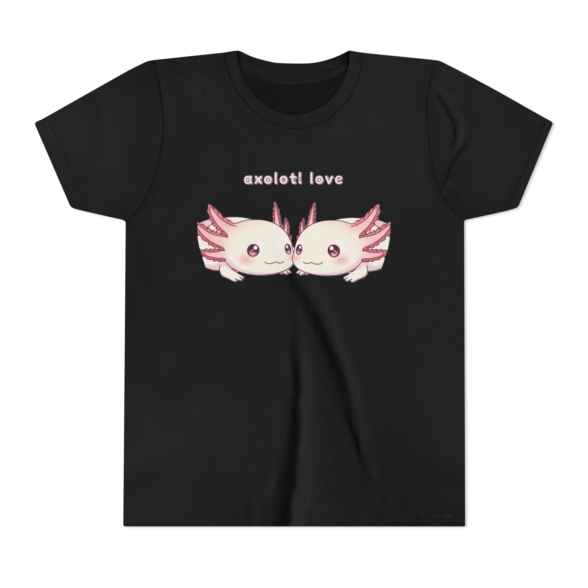 Youth Tee — 'Axolotl Love' Cute Kissing Axolotl Salamander Kids Shirt - Kids
