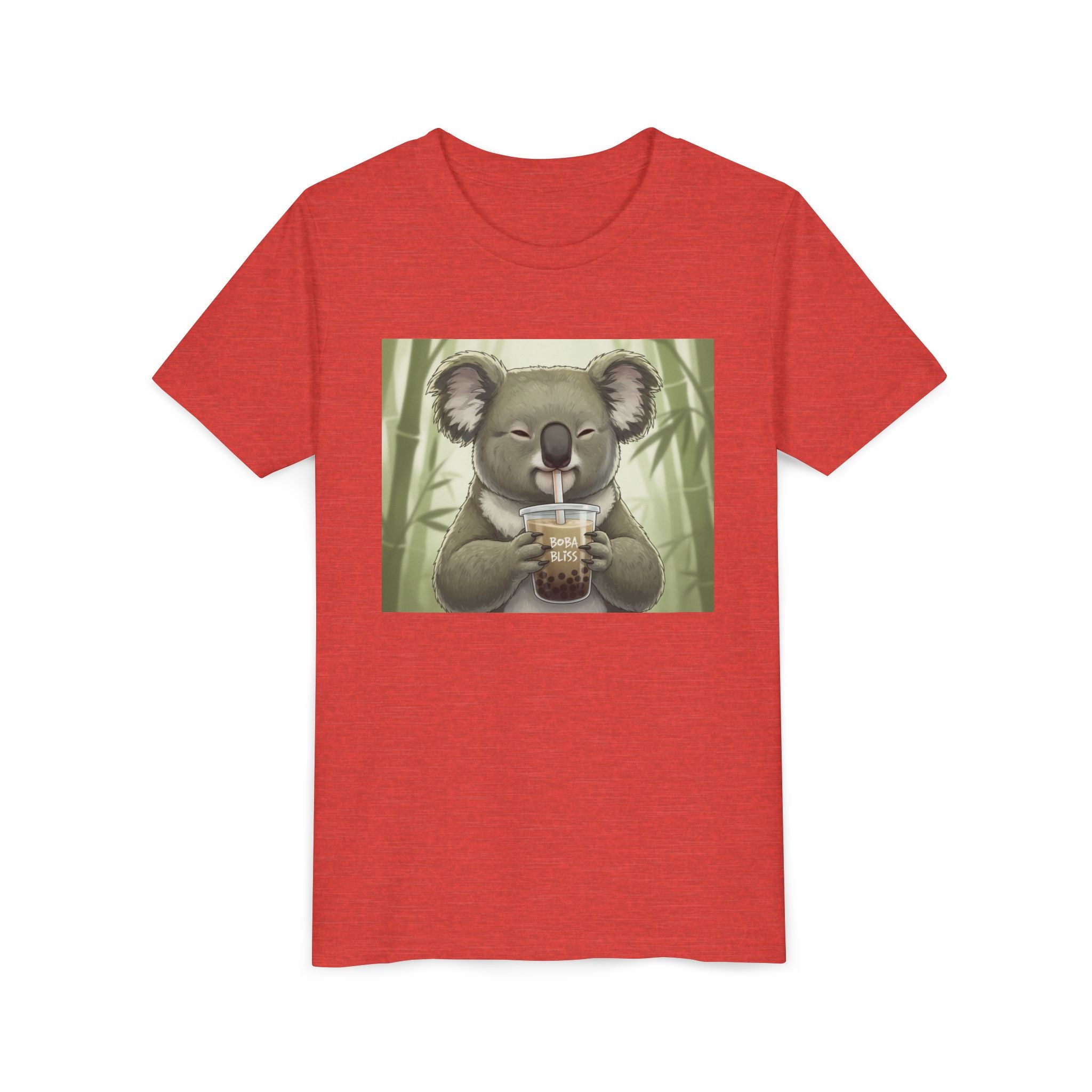 Kids Koala Boba Tea Time T‑Shirt — Cute Koala Drinking Bubble Tea Youth Tee - Kids