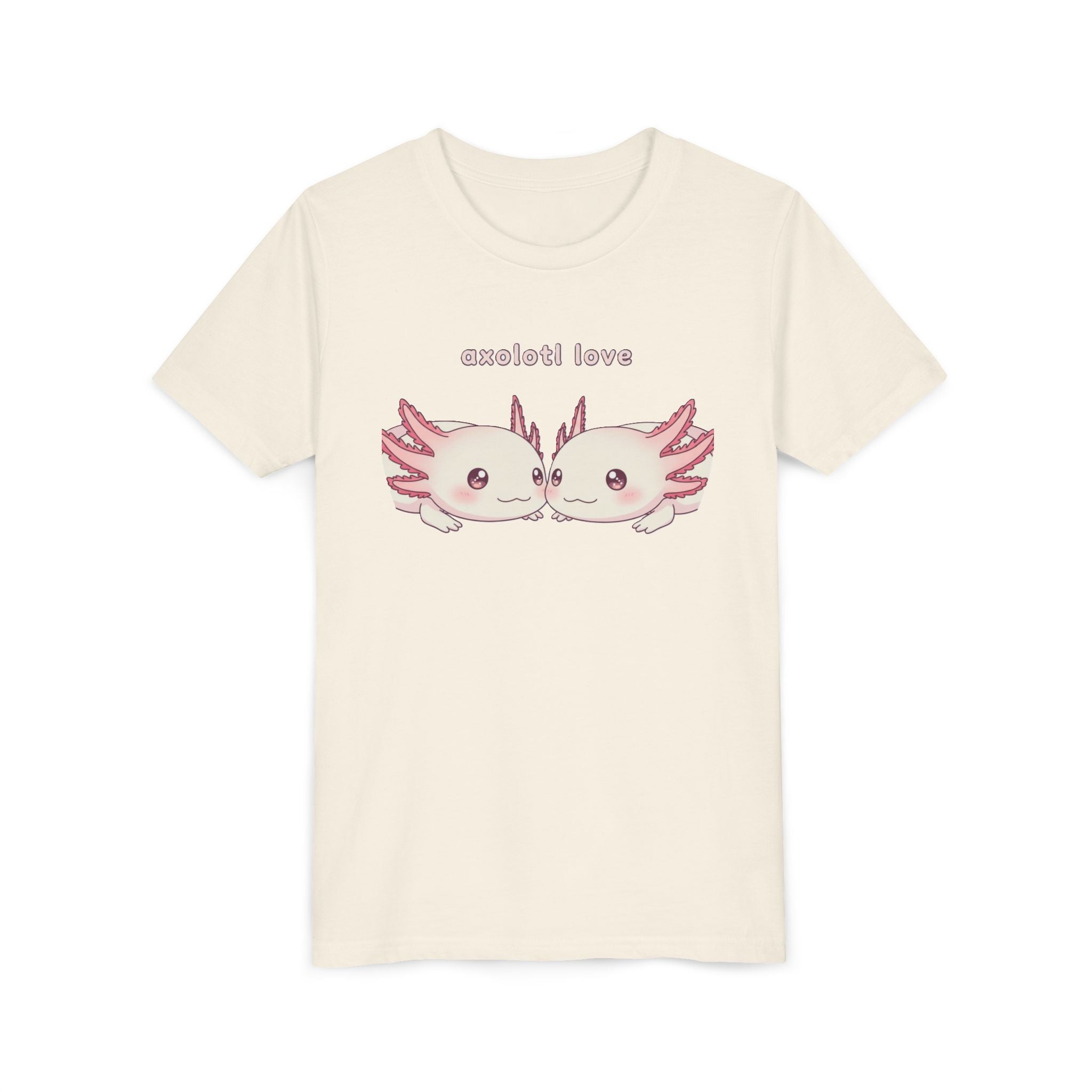 Youth Tee — 'Axolotl Love' Cute Kissing Axolotl Salamander Kids Shirt - Kids