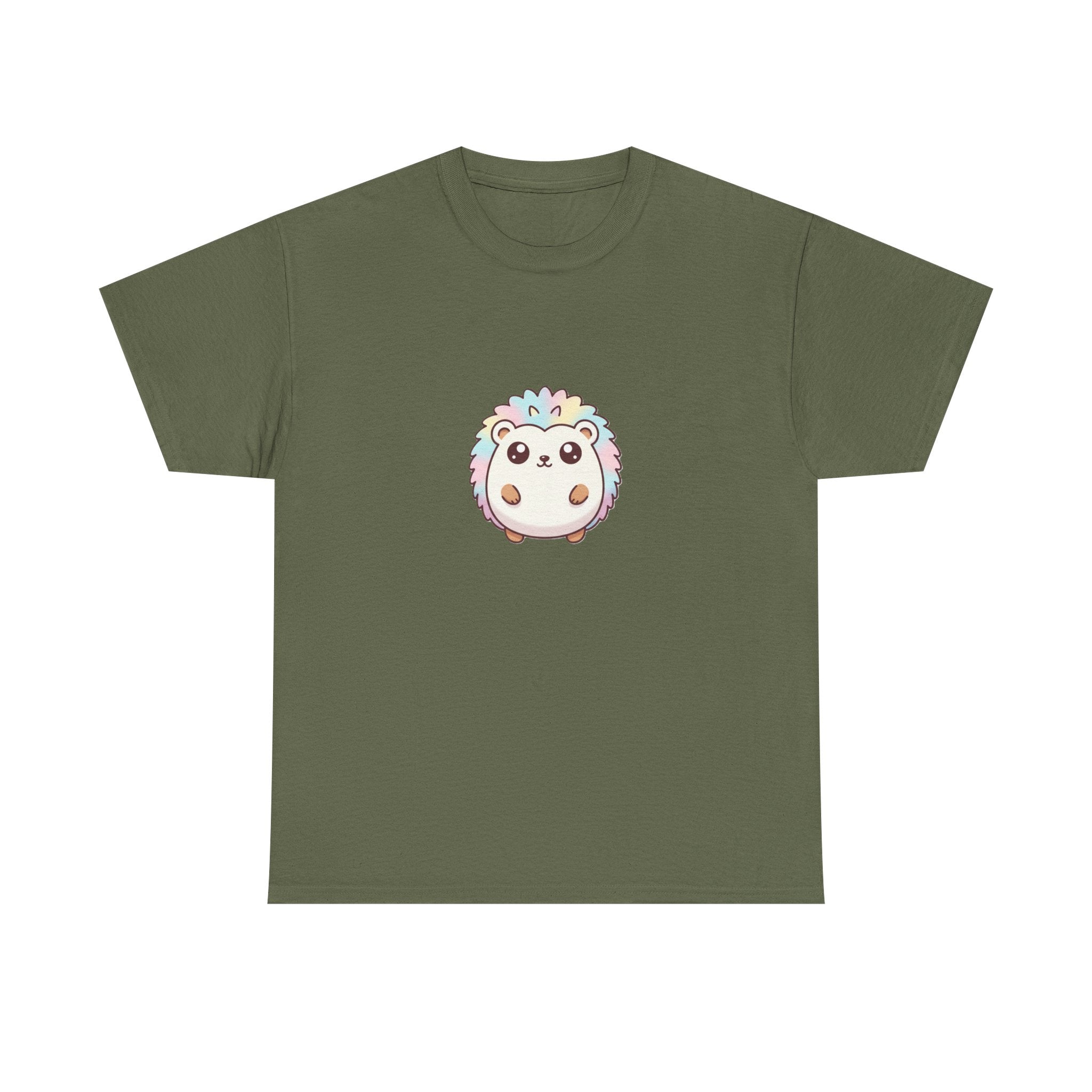 Cute Rainbow Hedgehog T-Shirt — Kawaii Animal Graphic Tee - Adult