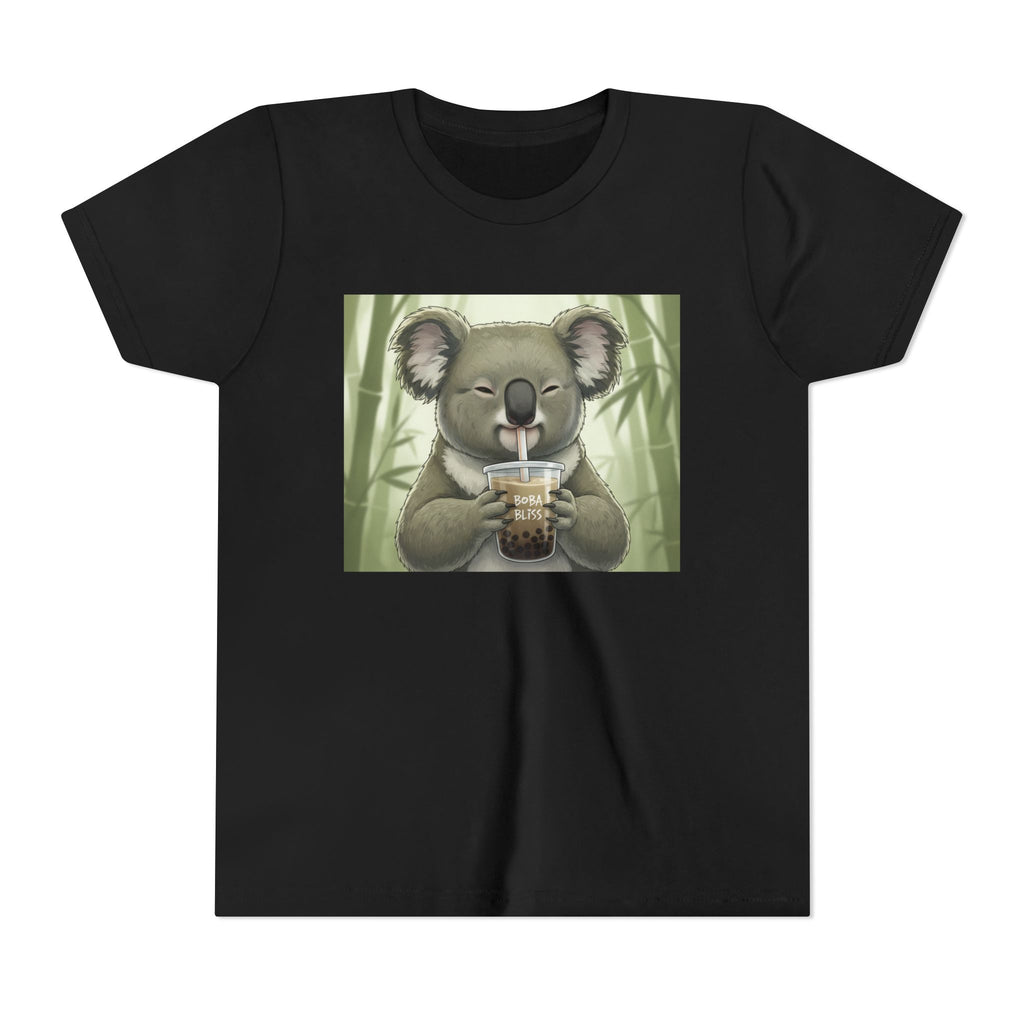 Kids Koala Boba Tea Time T‑Shirt — Cute Koala Drinking Bubble Tea Youth Tee - Kids