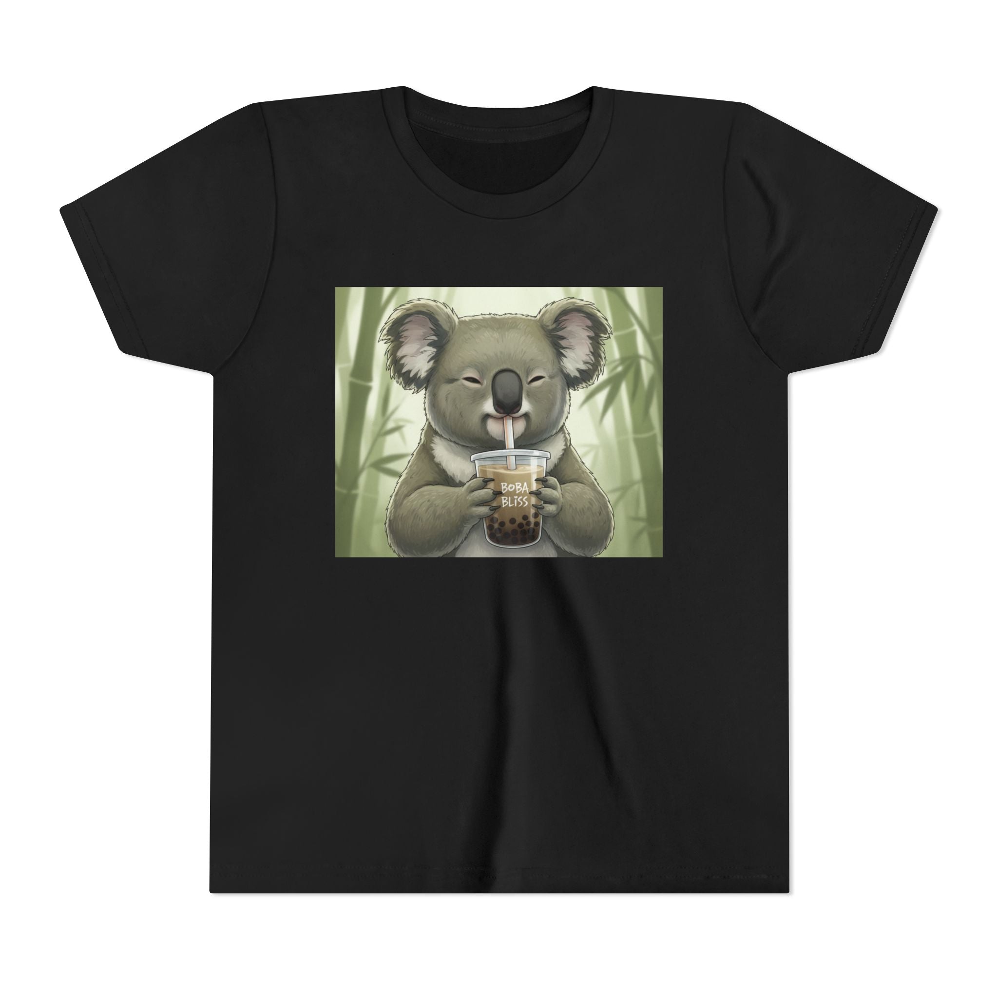 Kids Koala Boba Tea Time T‑Shirt — Cute Koala Drinking Bubble Tea Youth Tee - Kids