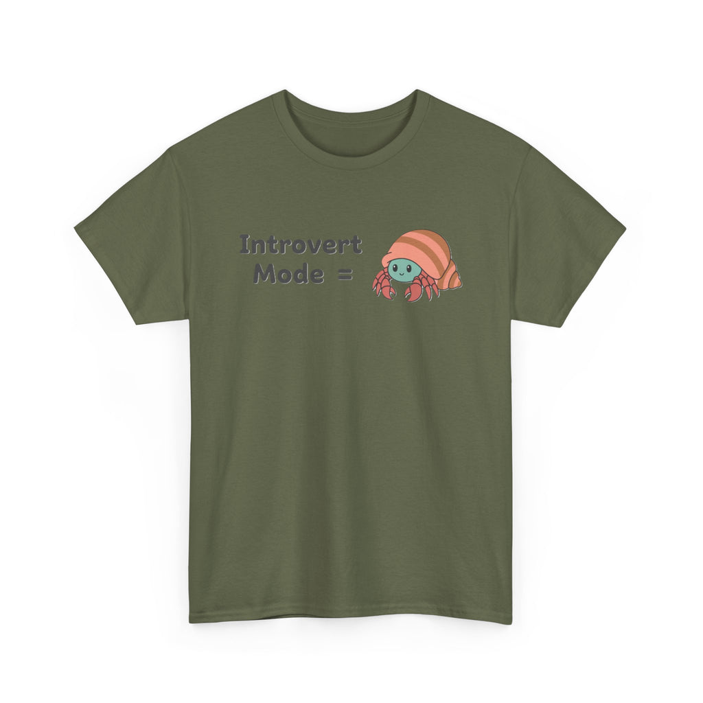 Introvert Mode T-Shirt — Cute Hermit Crab Graphic Tee - Adult