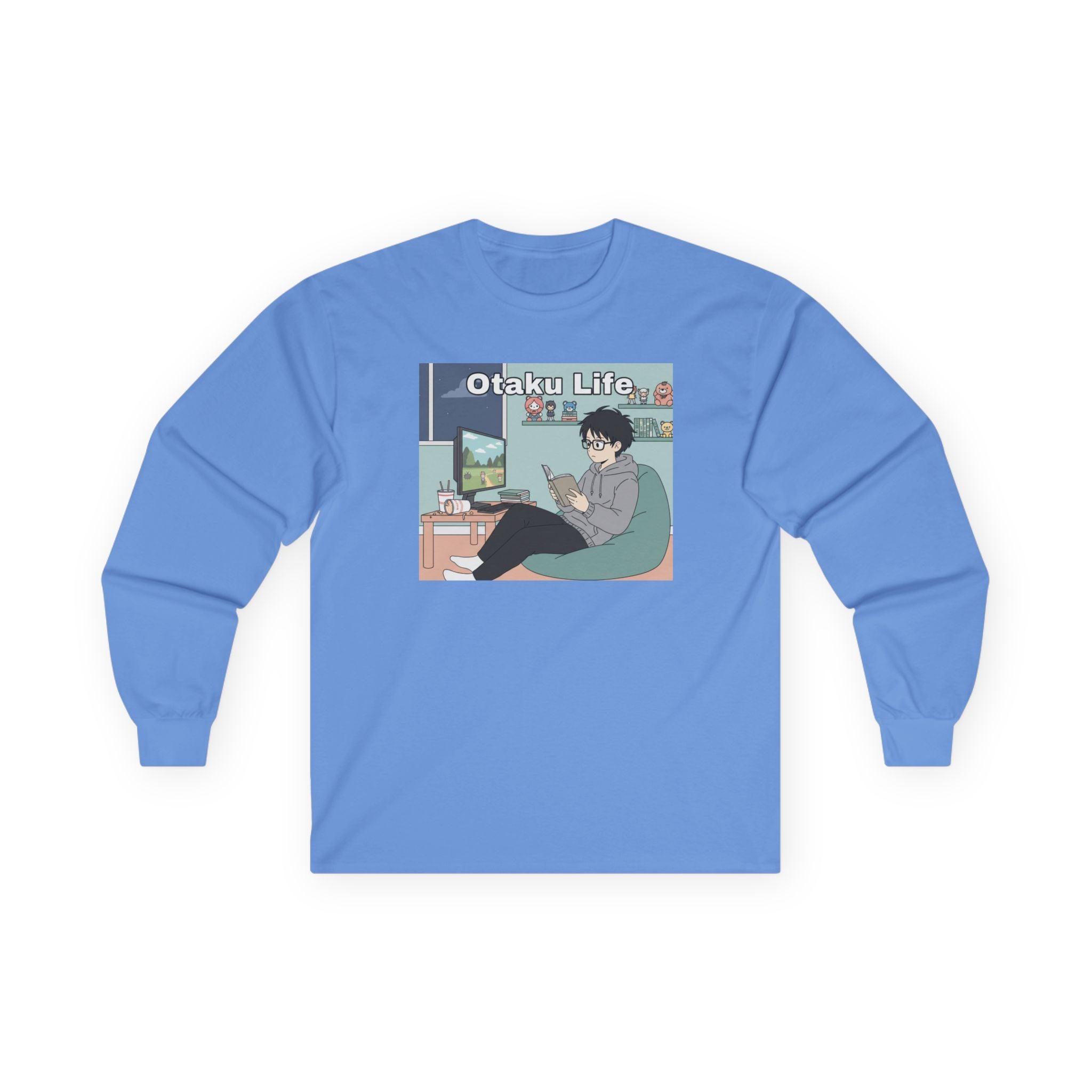 Otaku Life Long Sleeve Tee — Anime Lover Graphic Shirt - Adult