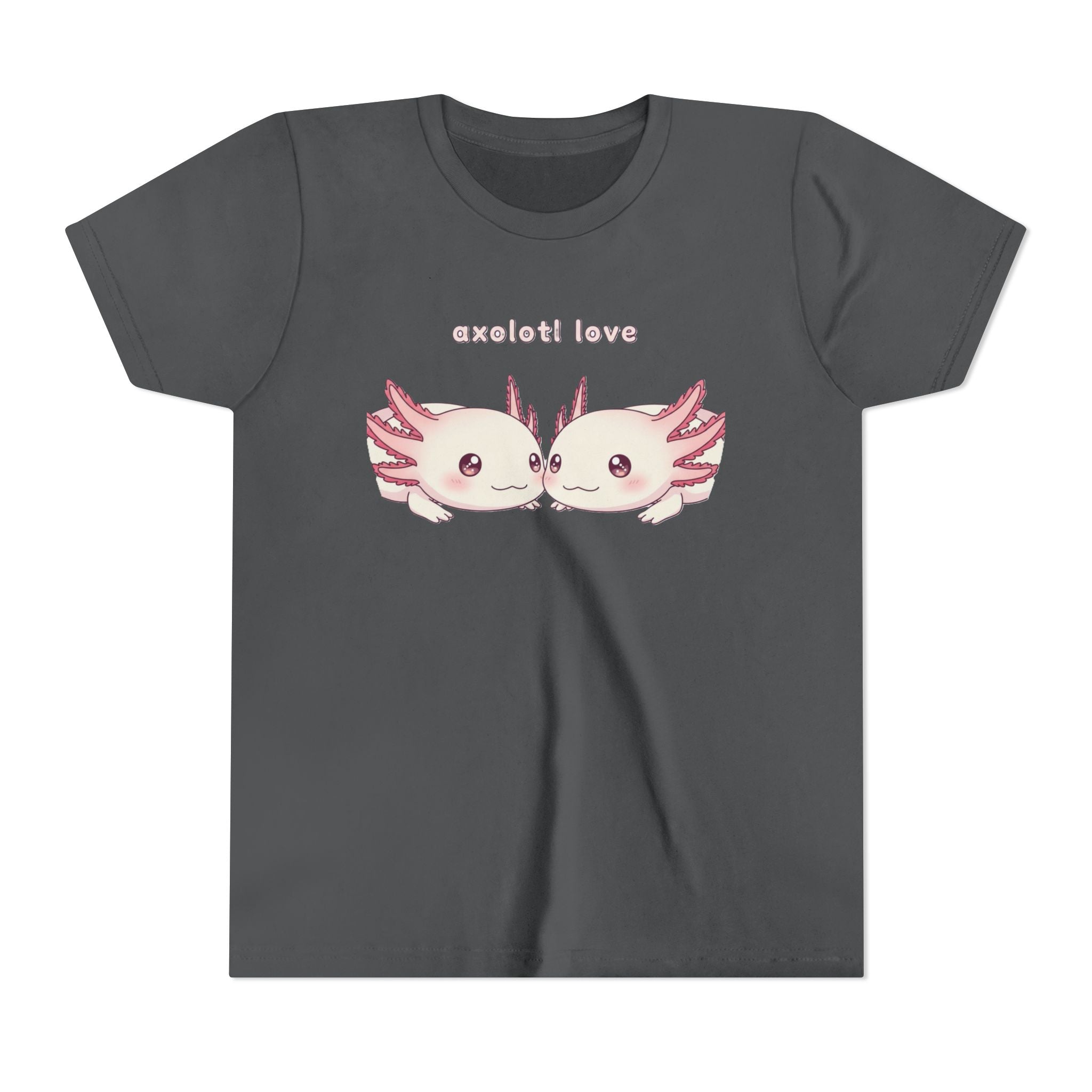 Youth Tee — 'Axolotl Love' Cute Kissing Axolotl Salamander Kids Shirt - Kids
