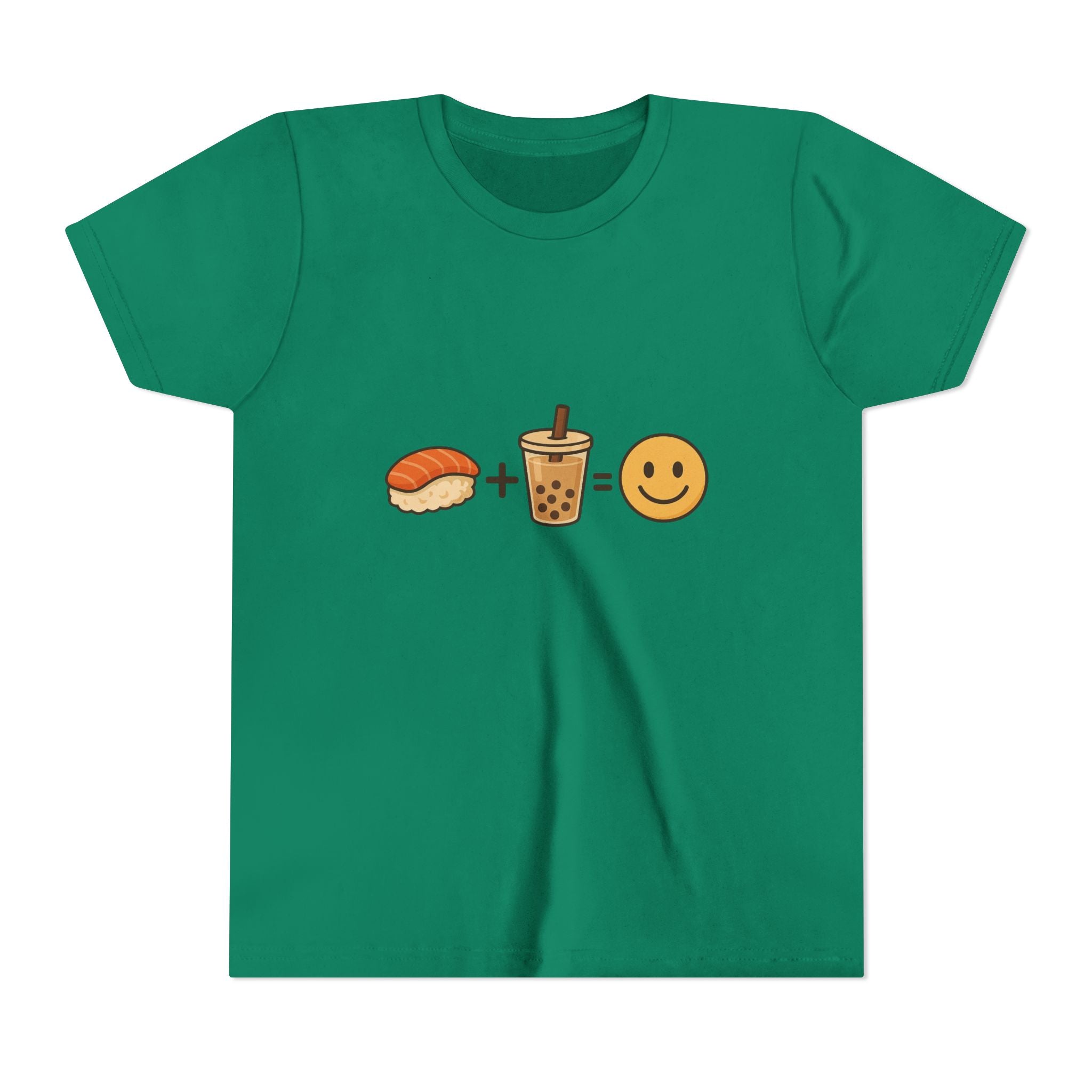 Youth Tee — Sushi + Bubble Tea = Happy Emoji Kids Shirt