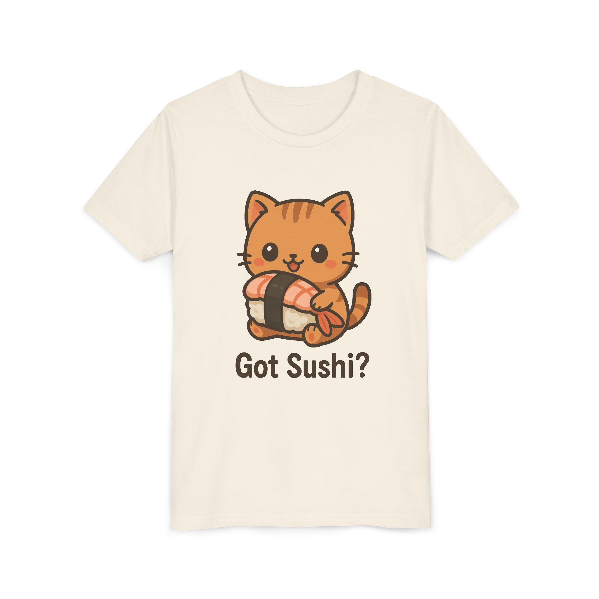 Kids 'Got Sushi?' Cute Cat Sushi Graphic Tee — Youth Short Sleeve Shirt