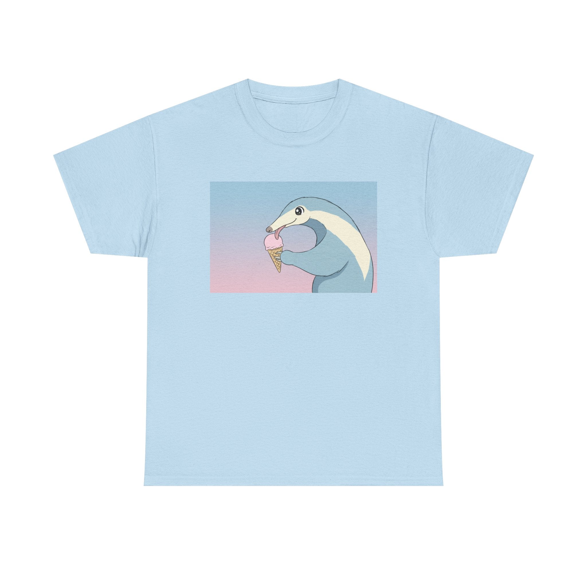 Anteater Eating Ice Cream T-Shirt — Cute Pastel Animal Graphic Tee - Adult