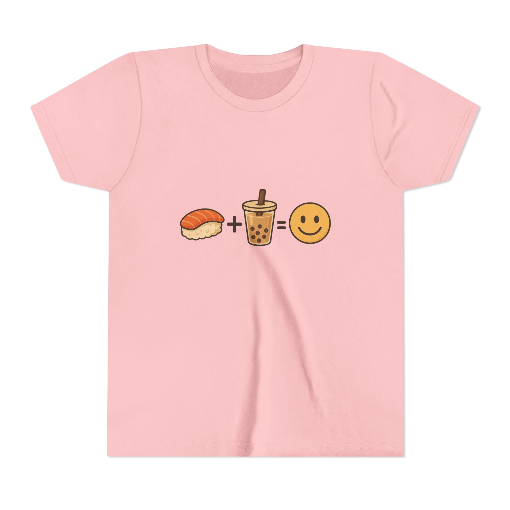 Youth Tee — Sushi + Bubble Tea = Happy Emoji Kids Shirt