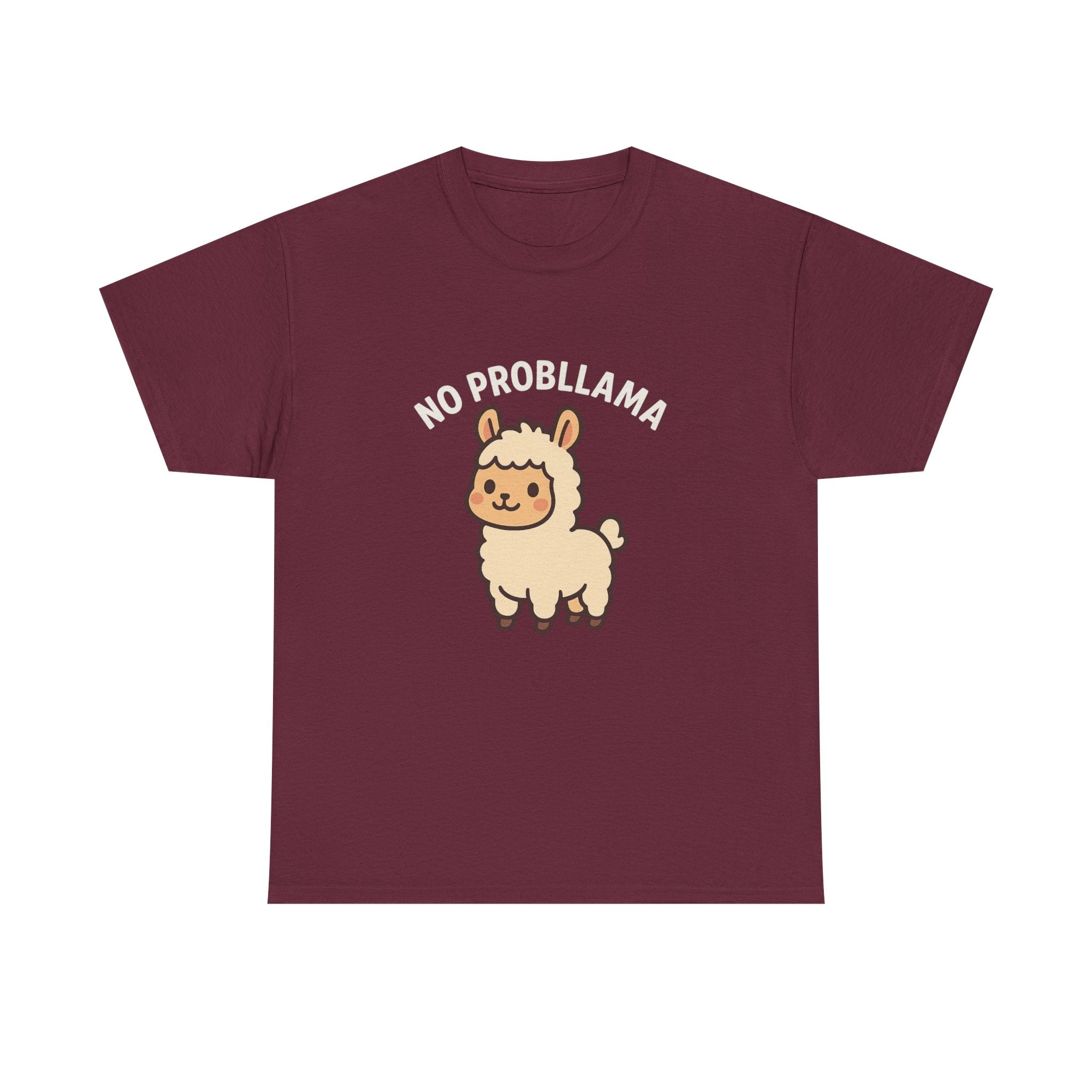 T‑Shirt — Cute “No Probllama” Llama Graphic Tee - Adult
