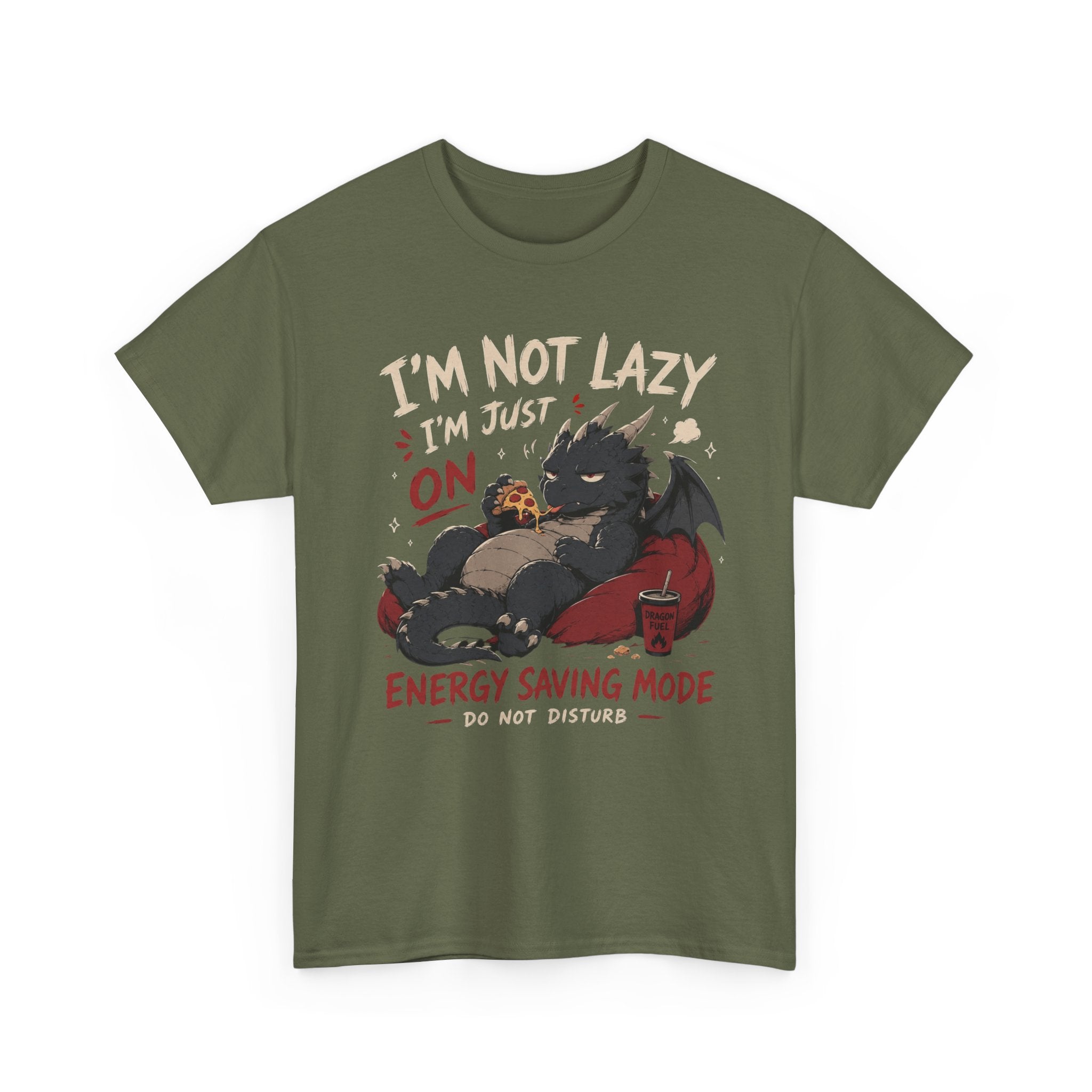 Lazy Dragon T-Shirt — "I'm Not Lazy, I'm Just On Energy Saving Mode" Graphic Tee - Adult