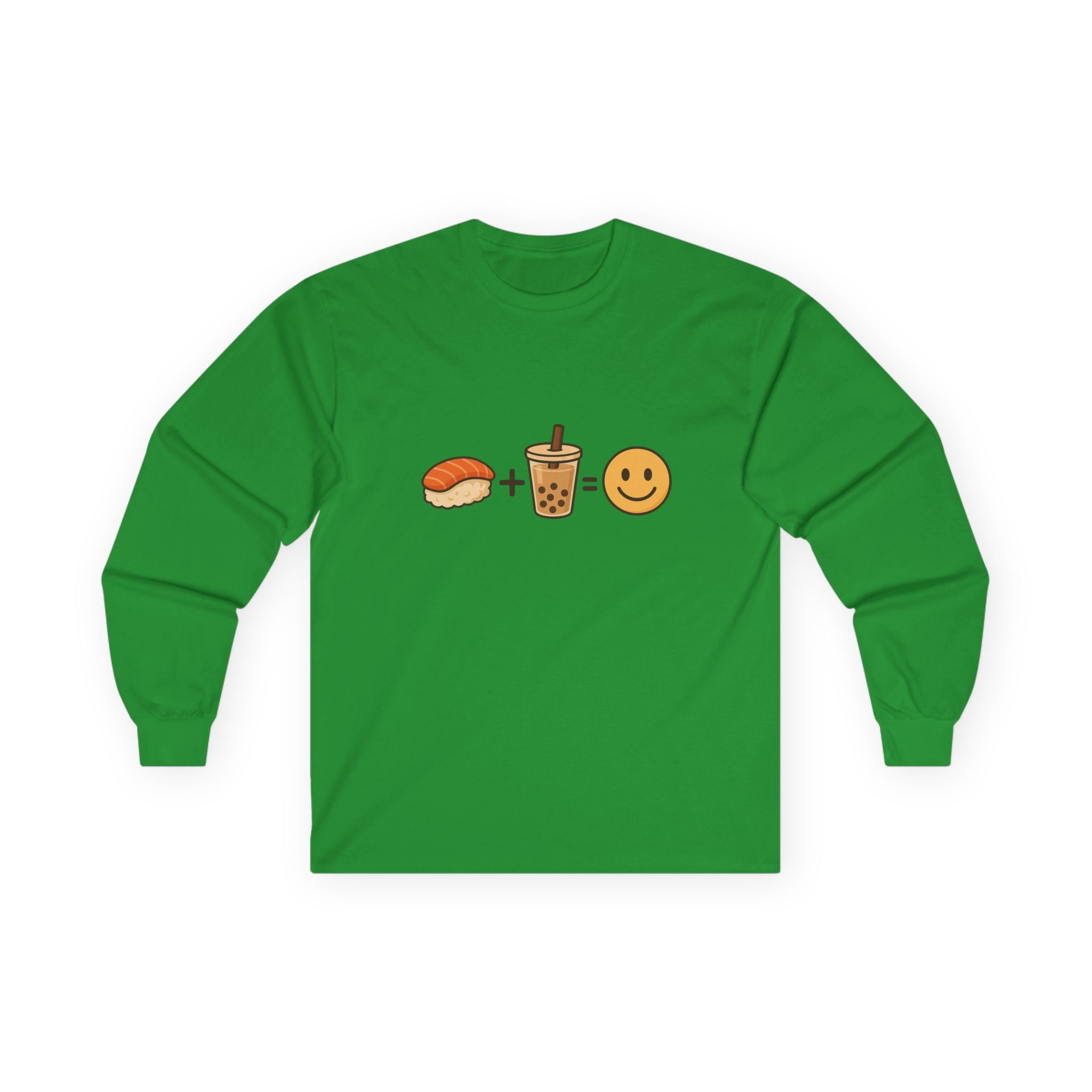 Sushi + Boba = Happy Long Sleeve Tee - Adult