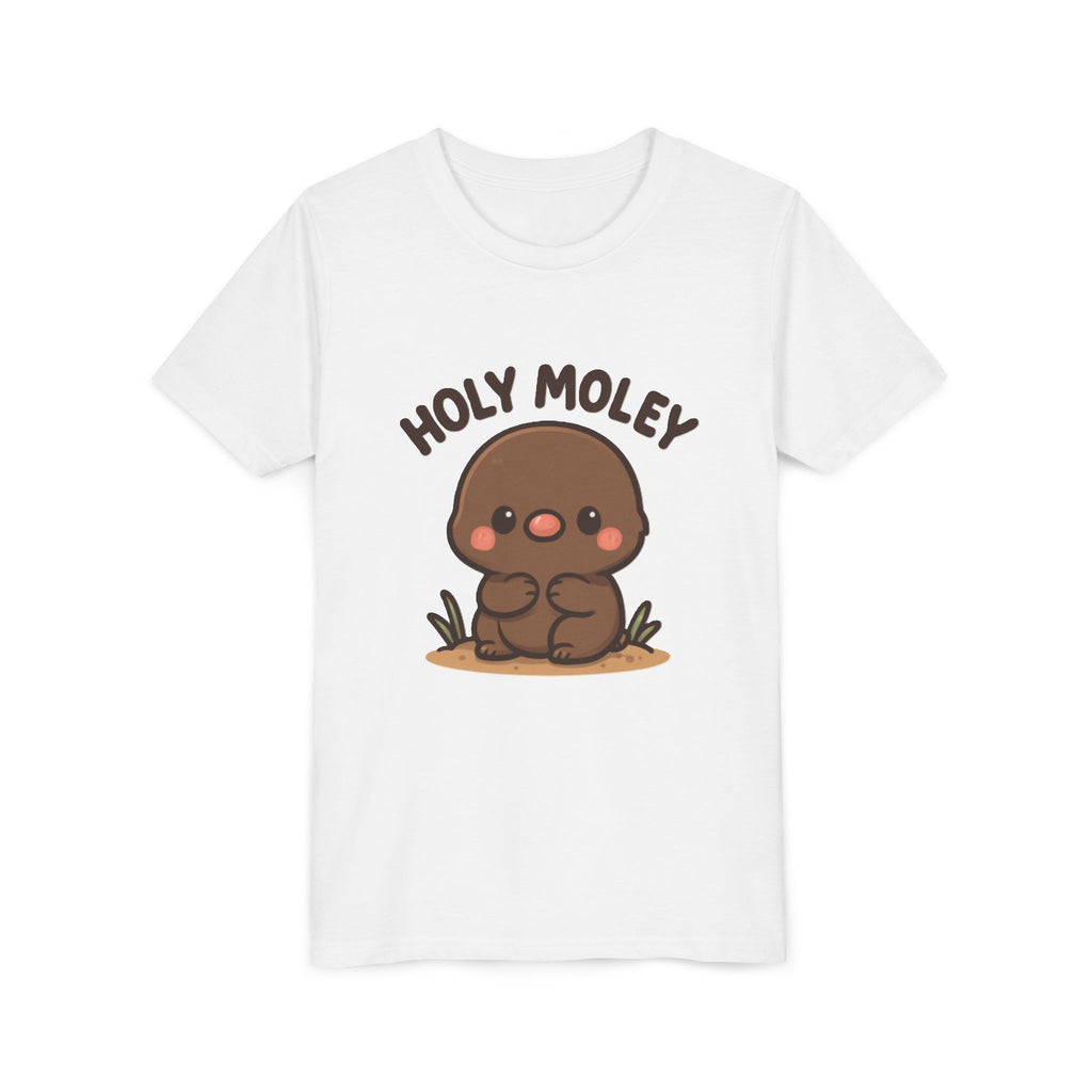 Holy Moley Kids Tee — Cute Cartoon Mole Youth Short Sleeve Shirt