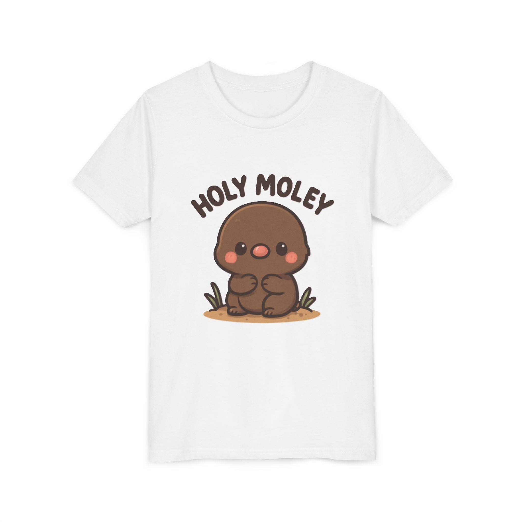 Holy Moley Kids Tee — Cute Cartoon Mole Youth Short Sleeve Shirt