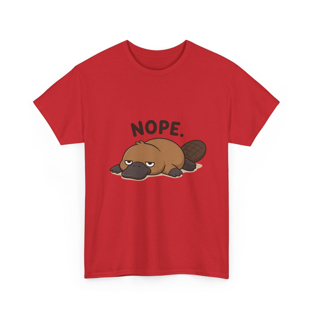 Nope Platypus T-Shirt — Cute Lazy Platypus Graphic Tee - Adult