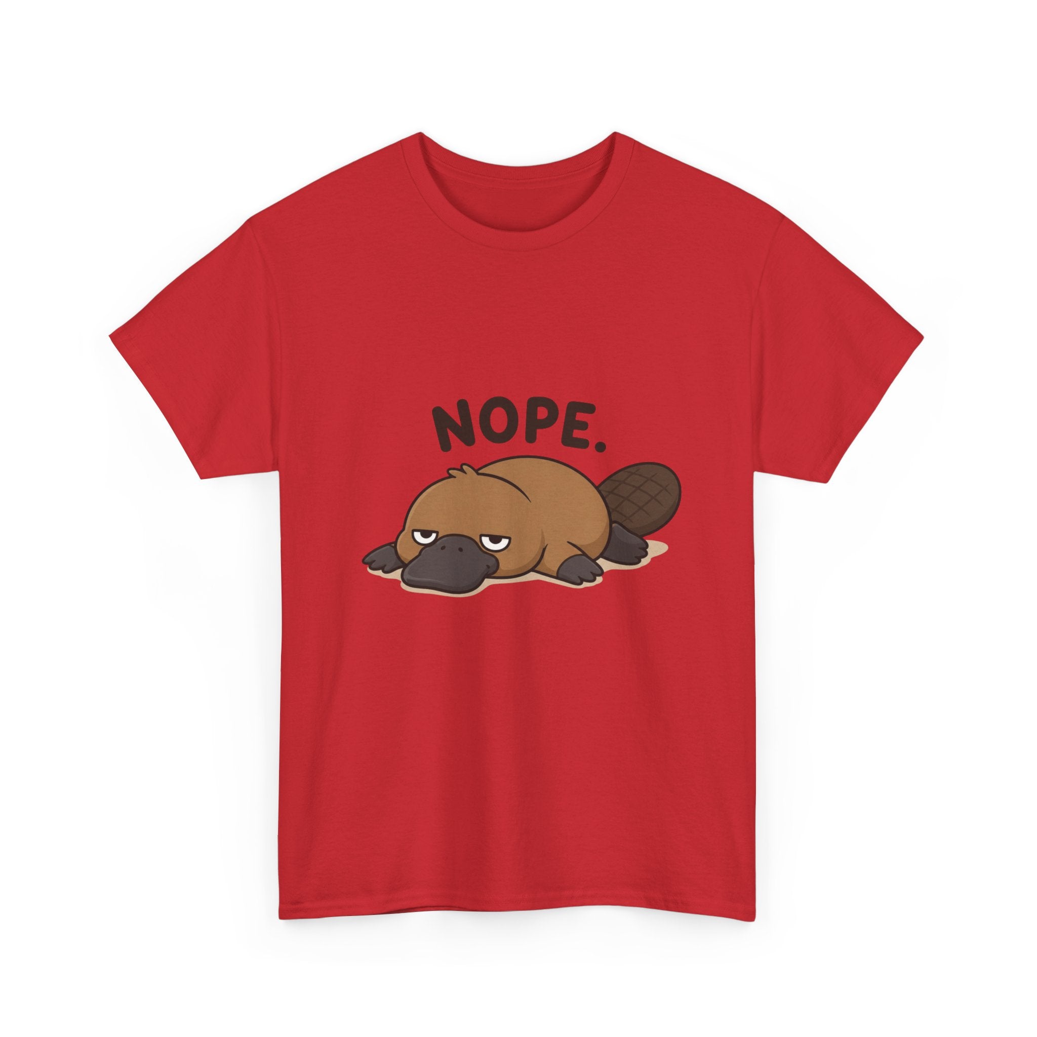 Nope Platypus T-Shirt — Cute Lazy Platypus Graphic Tee - Adult