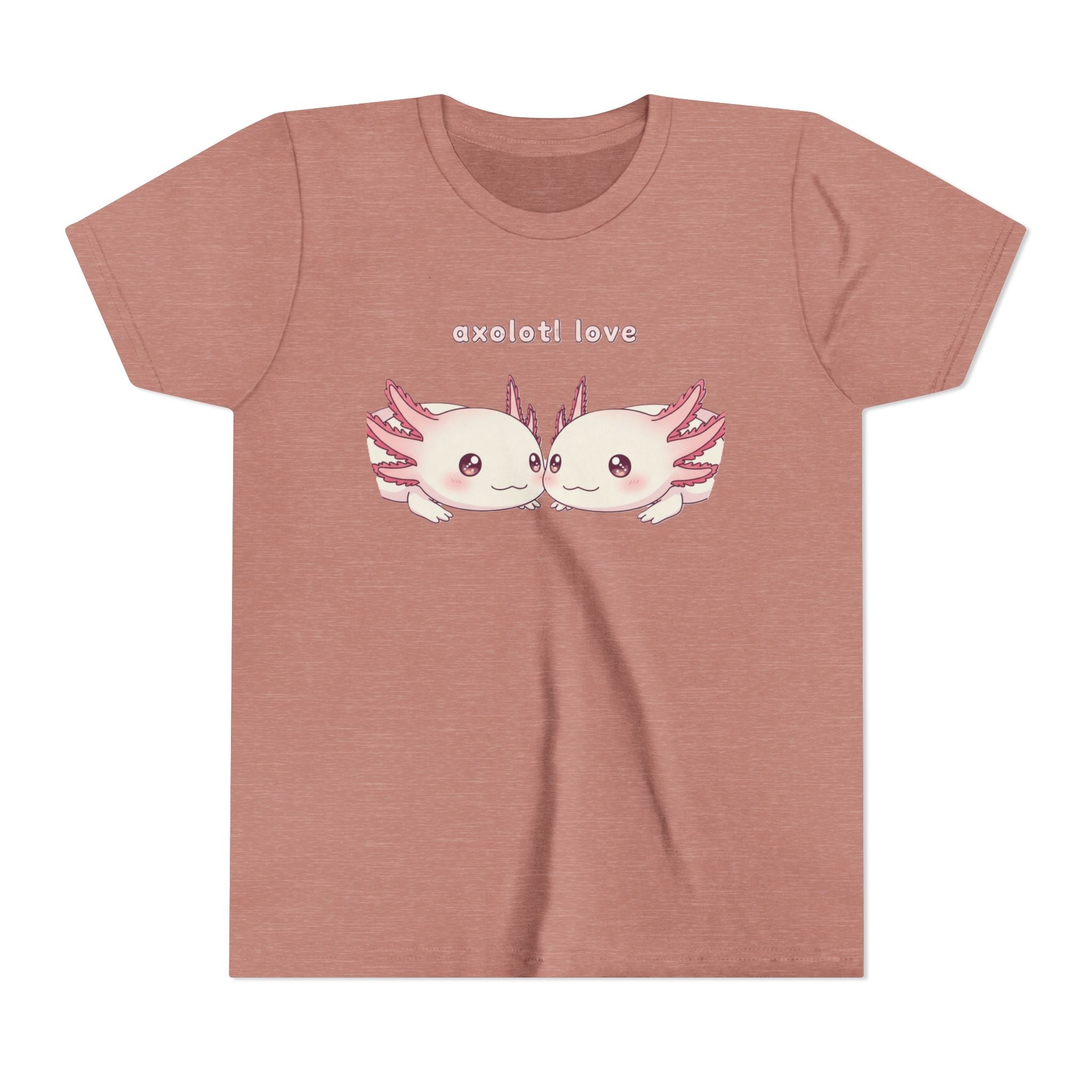 Youth Tee — 'Axolotl Love' Cute Kissing Axolotl Salamander Kids Shirt - Kids
