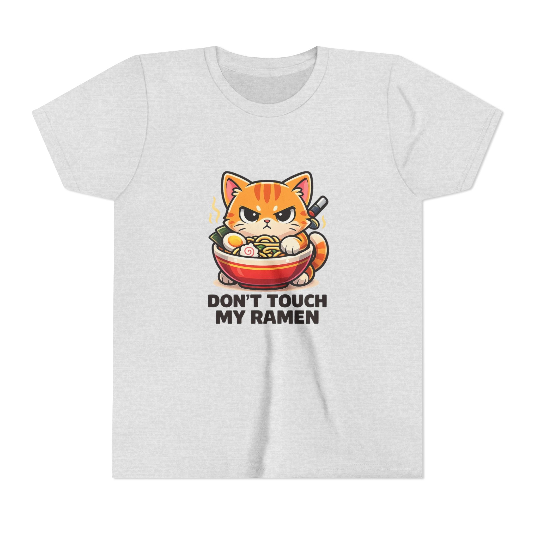 Youth Tee - “Don't Touch My Ramen” Cute Cat Ramen Bowl Shirt