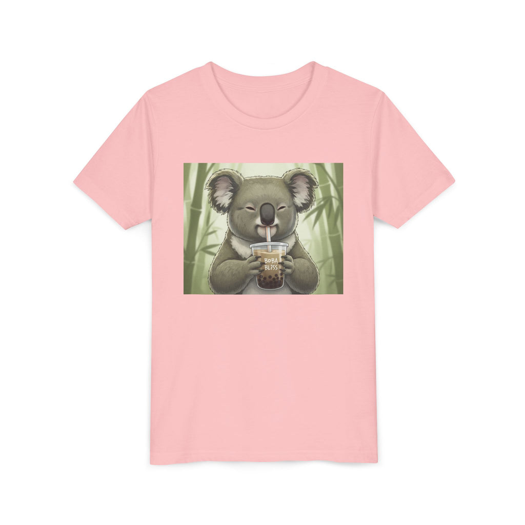 Kids Koala Boba Tea Time T‑Shirt — Cute Koala Drinking Bubble Tea Youth Tee - Kids