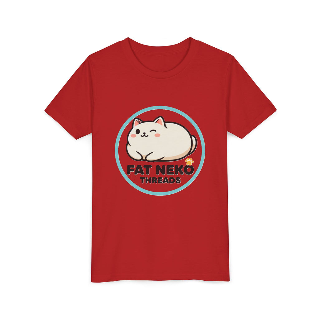 Youth Tee — Fat Neko Threads Cute Chubby Cat Logo