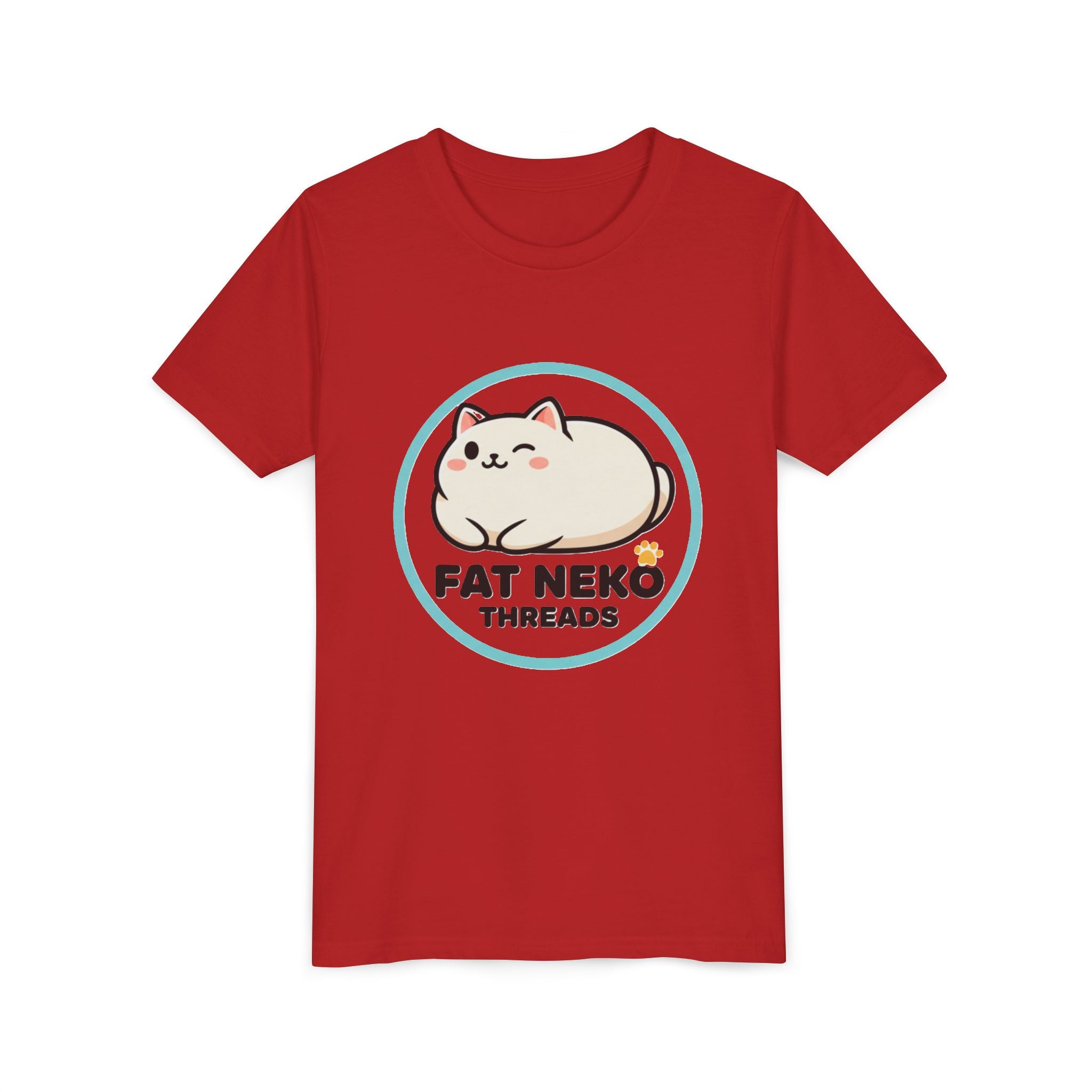 Youth Tee — Fat Neko Threads Cute Chubby Cat Logo