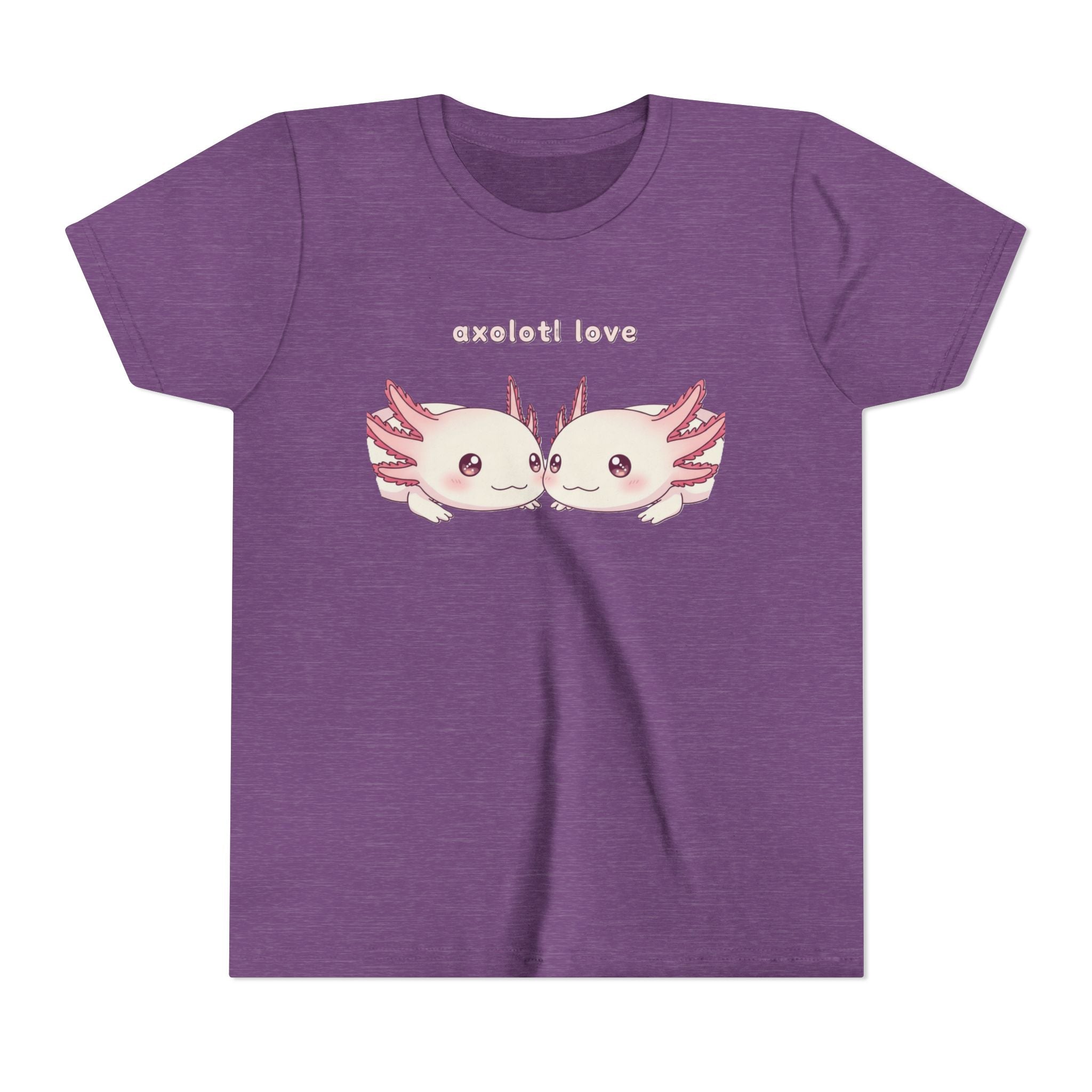 Youth Tee — 'Axolotl Love' Cute Kissing Axolotl Salamander Kids Shirt - Kids