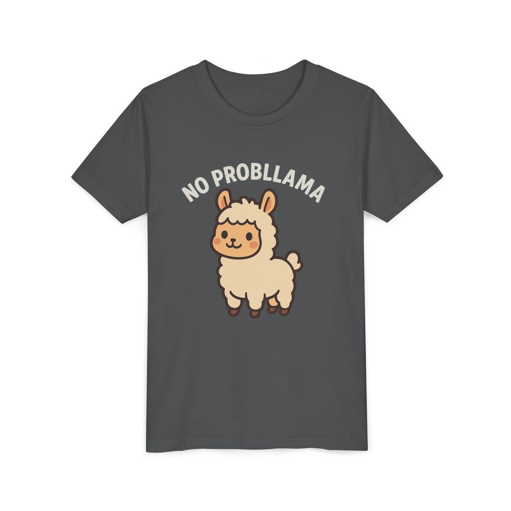 No Probllama Youth Tee – Cute Llama Kids Short Sleeve Shirt