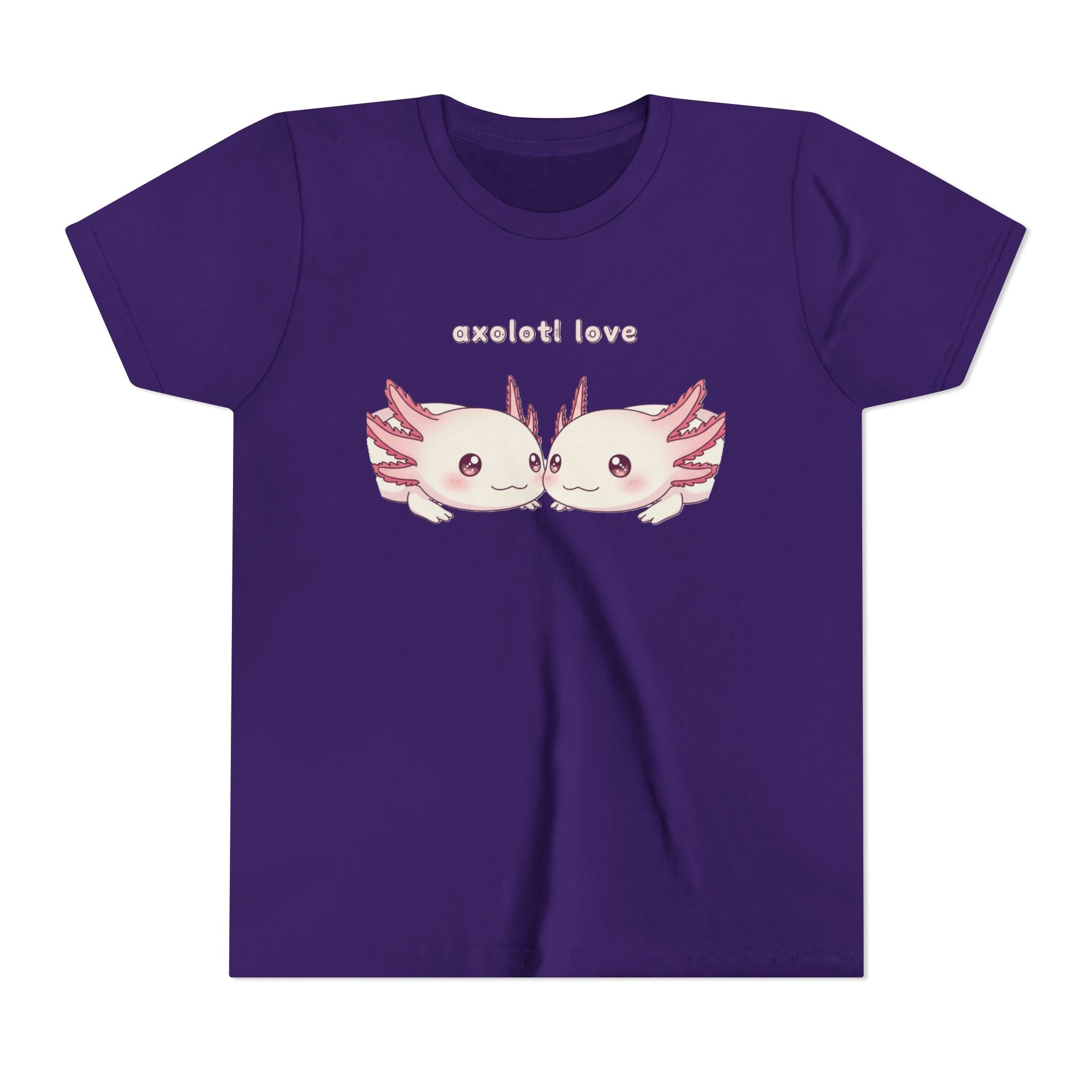 Youth Tee — 'Axolotl Love' Cute Kissing Axolotl Salamander Kids Shirt - Kids