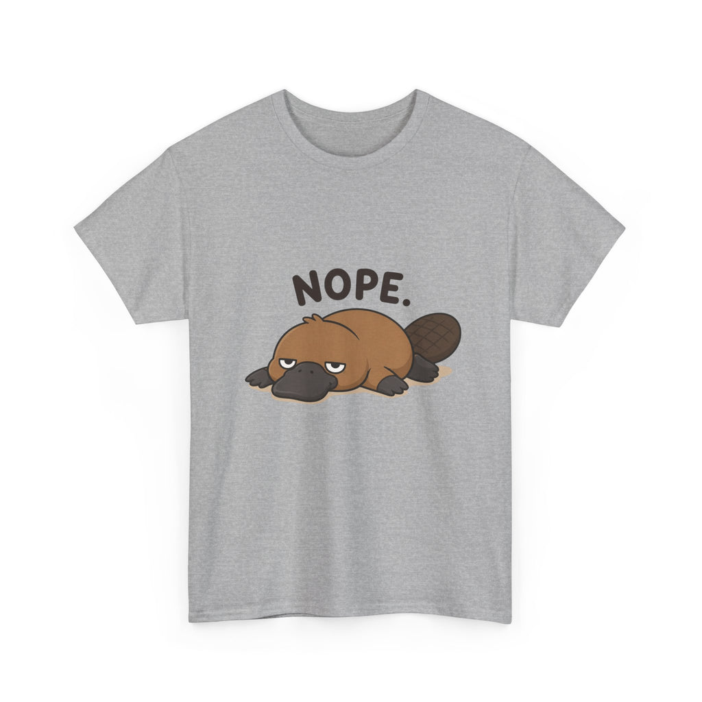 Nope Platypus T-Shirt — Cute Lazy Platypus Graphic Tee - Adult