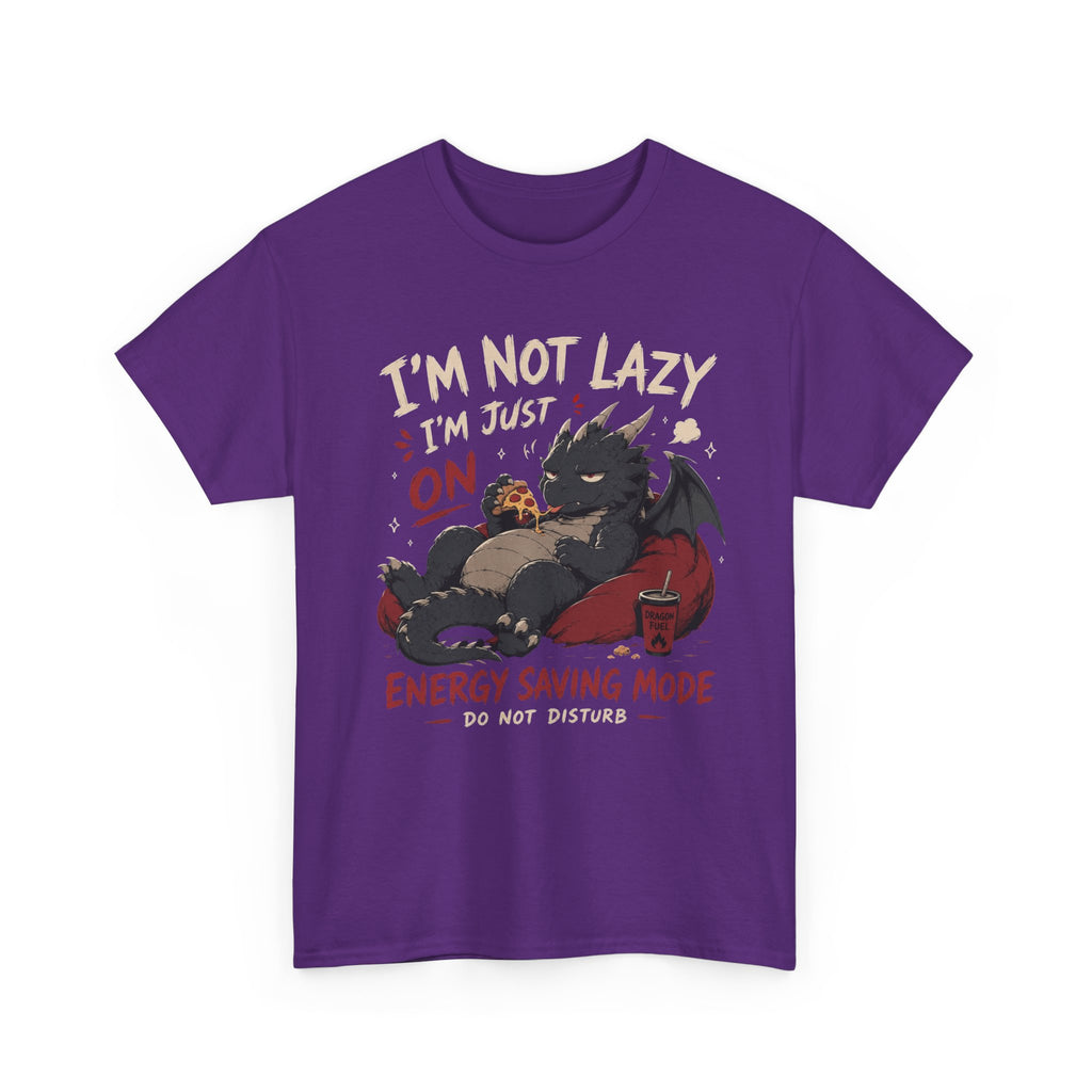 Lazy Dragon T-Shirt — "I'm Not Lazy, I'm Just On Energy Saving Mode" Graphic Tee - Adult