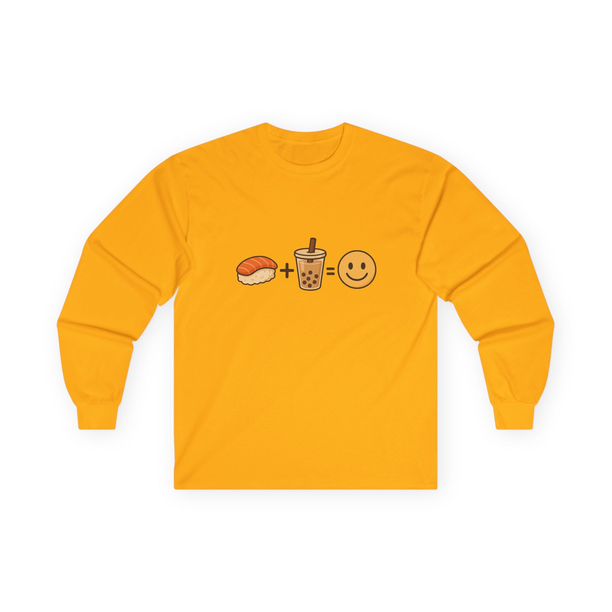 Sushi + Boba = Happy Long Sleeve Tee - Adult
