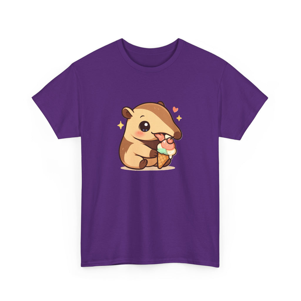 Cute Anteater Eating Ice Cream T-Shirt — Kawaii Animal Tee - Adult
