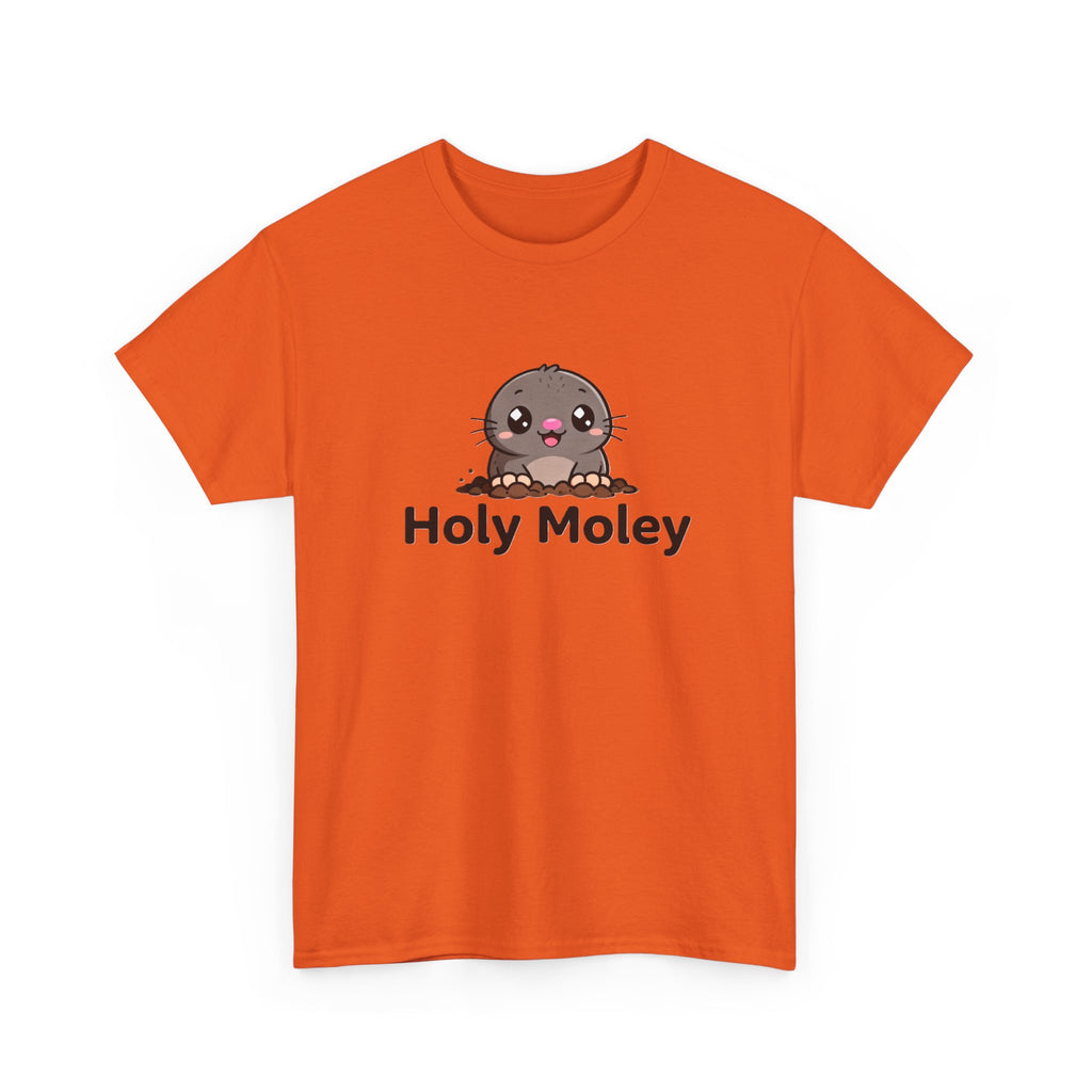 Holy Moley Mole T-Shirt — Cute Cartoon Mole Tee with 'Holy Moley' Text - Adult