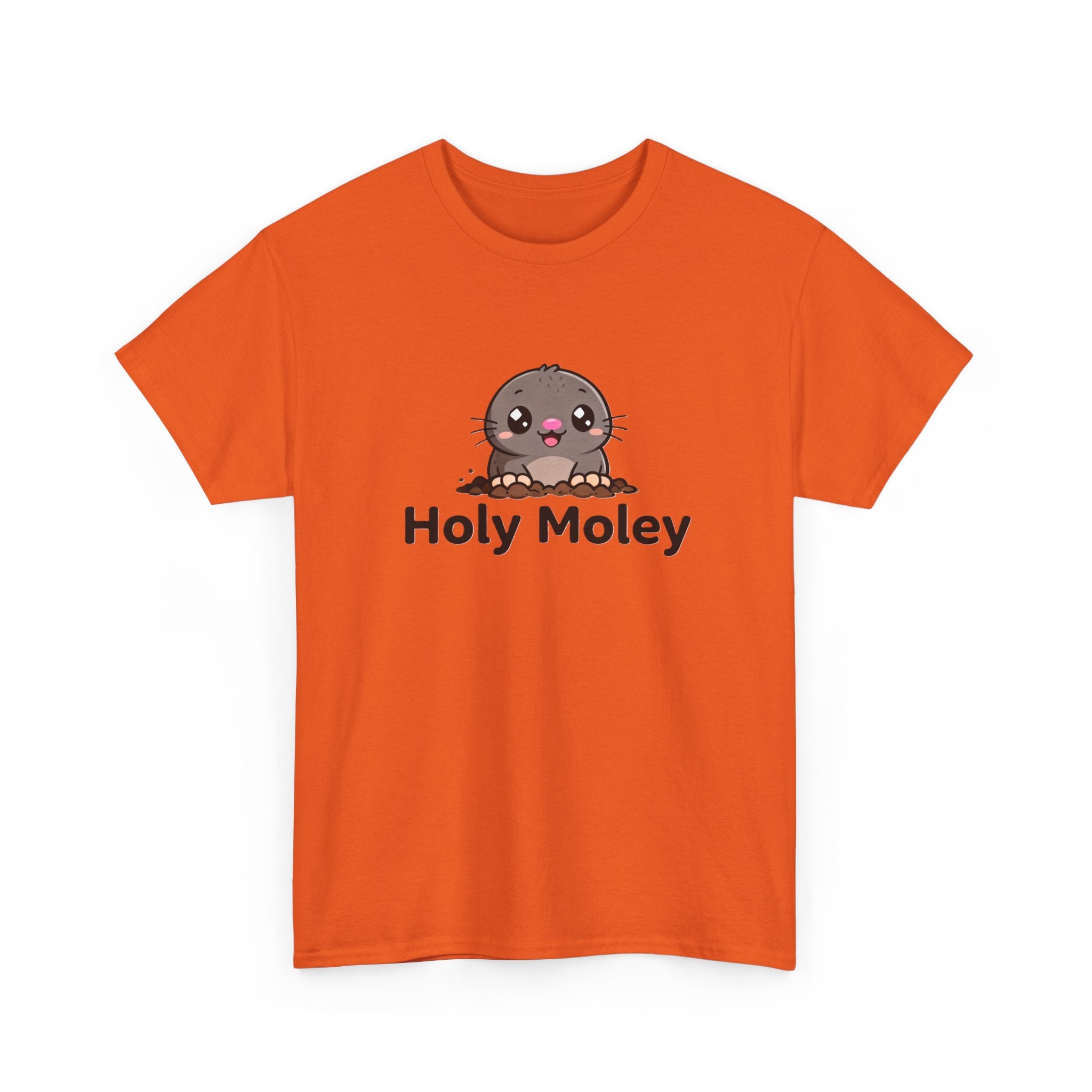 Holy Moley Mole T-Shirt — Cute Cartoon Mole Tee with 'Holy Moley' Text - Adult