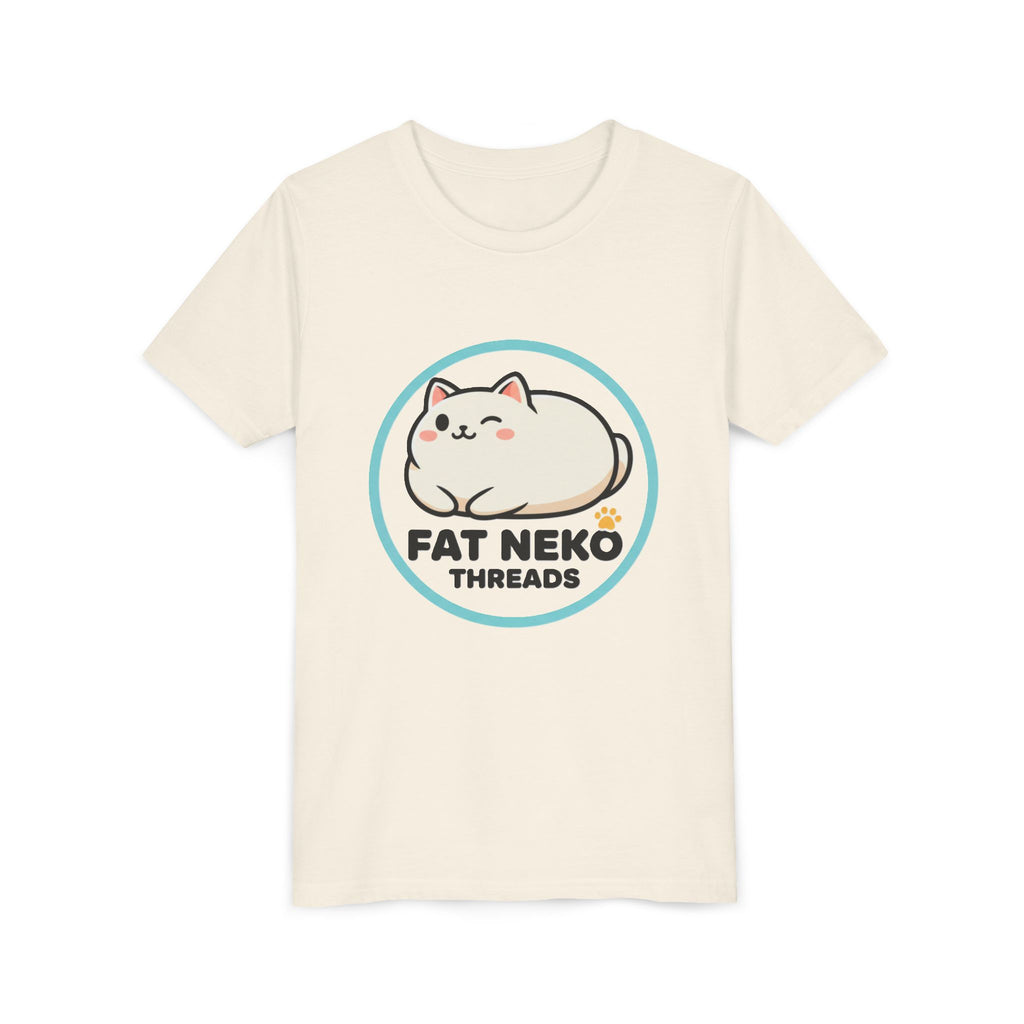 Youth Tee — Fat Neko Threads Cute Chubby Cat Logo