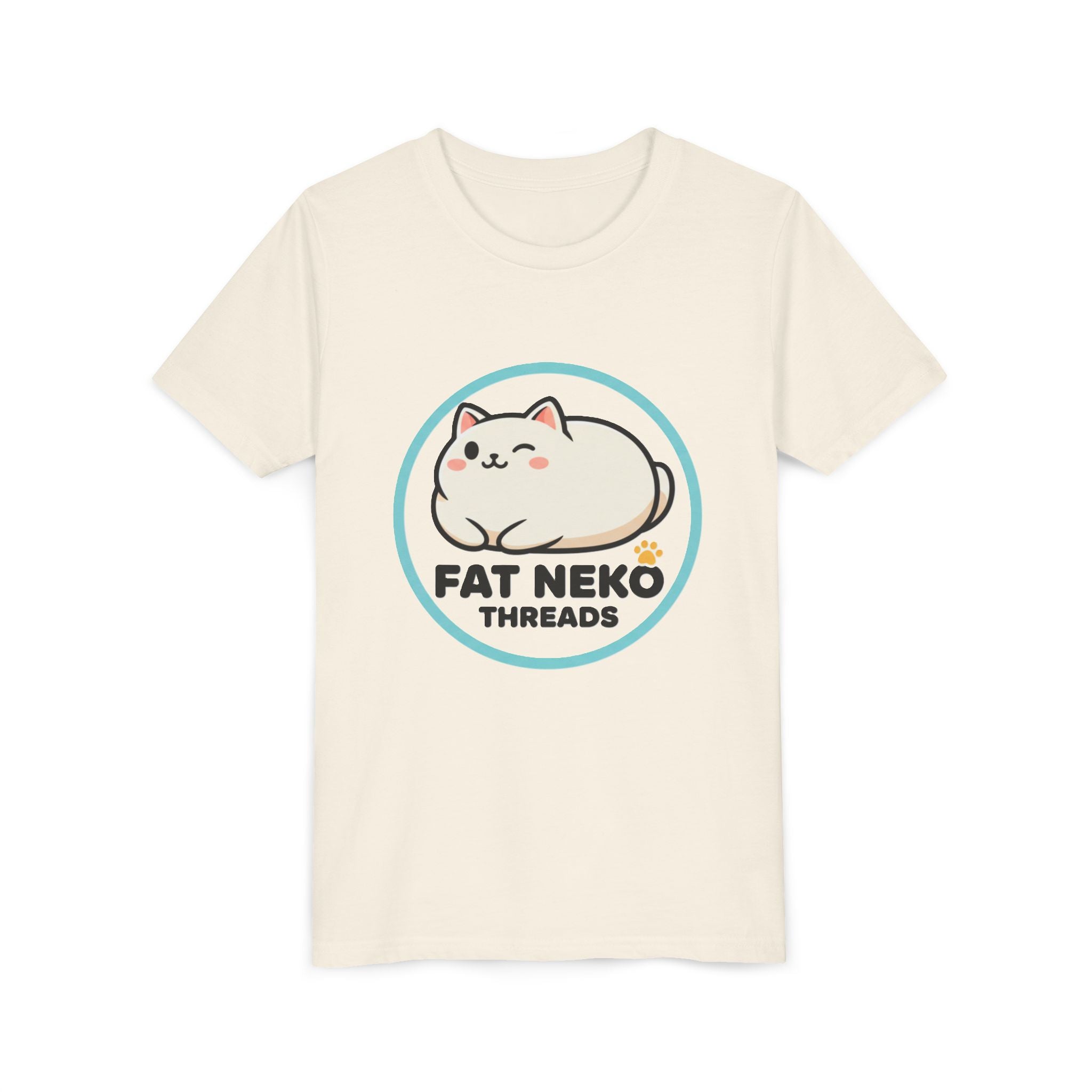 Youth Tee — Fat Neko Threads Cute Chubby Cat Logo