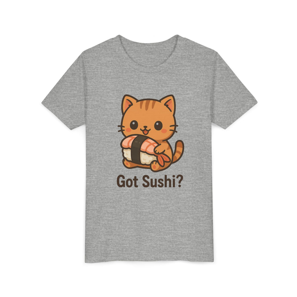Kids 'Got Sushi?' Cute Cat Sushi Graphic Tee — Youth Short Sleeve Shirt