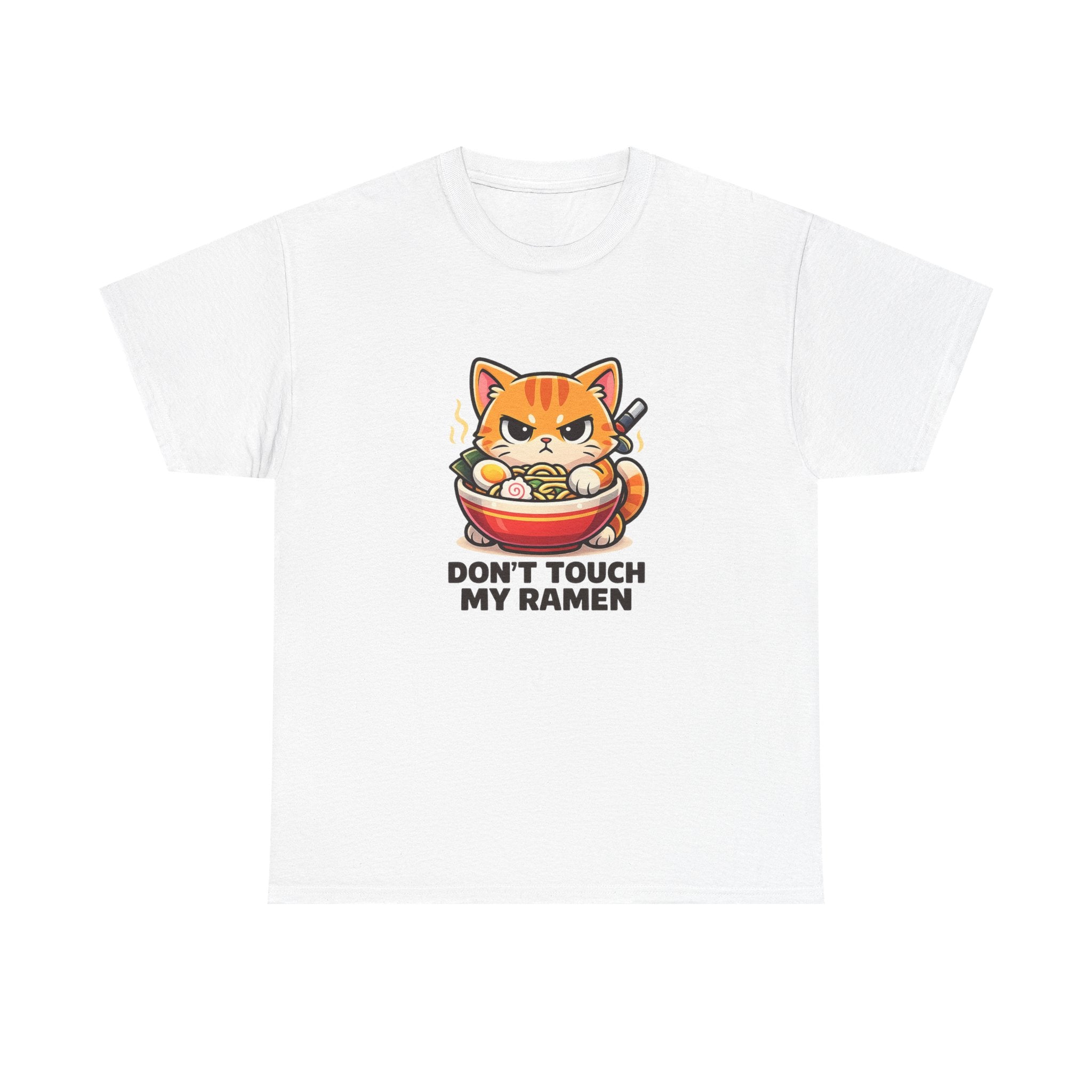Don't Touch My Ramen T-Shirt — Cute Cat in Ramen Bowl Graphic Tee - Adult