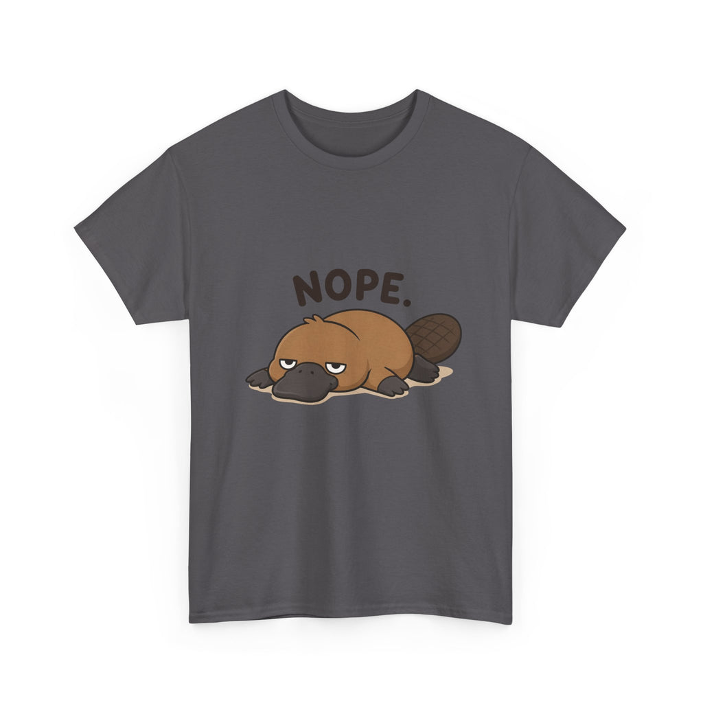 Nope Platypus T-Shirt — Cute Lazy Platypus Graphic Tee - Adult