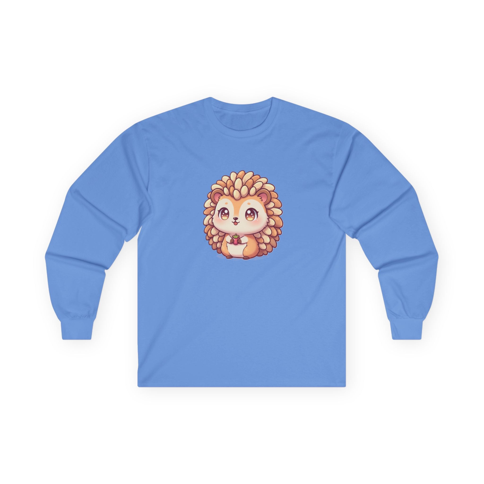 Cute Hedgehog Long Sleeve Tee — Adorable Kawaii Animal Shirt - Adult